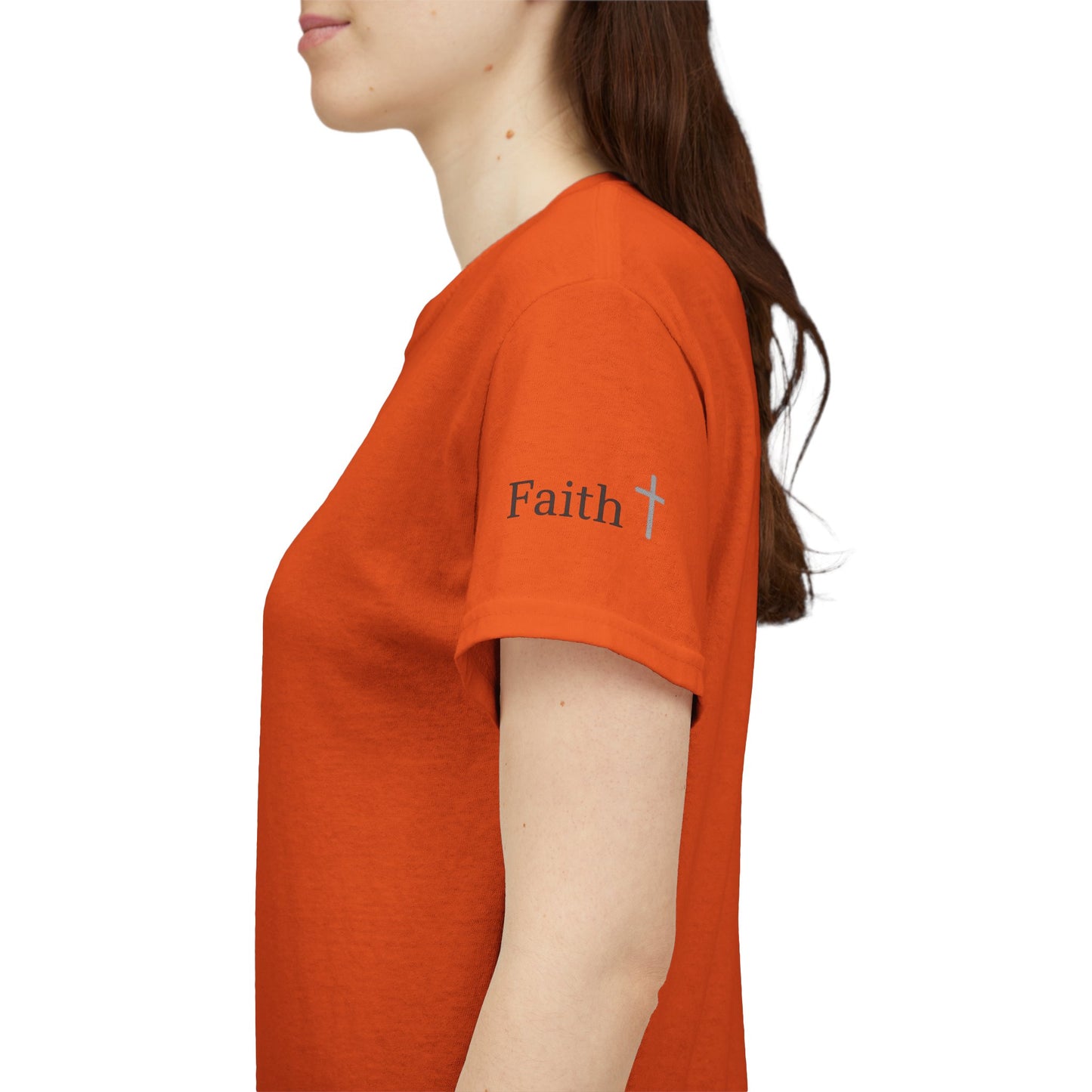 Faith Christian Heavy Cotton Tee with Cross Symbol – Unisex Inspirational T-Shirt