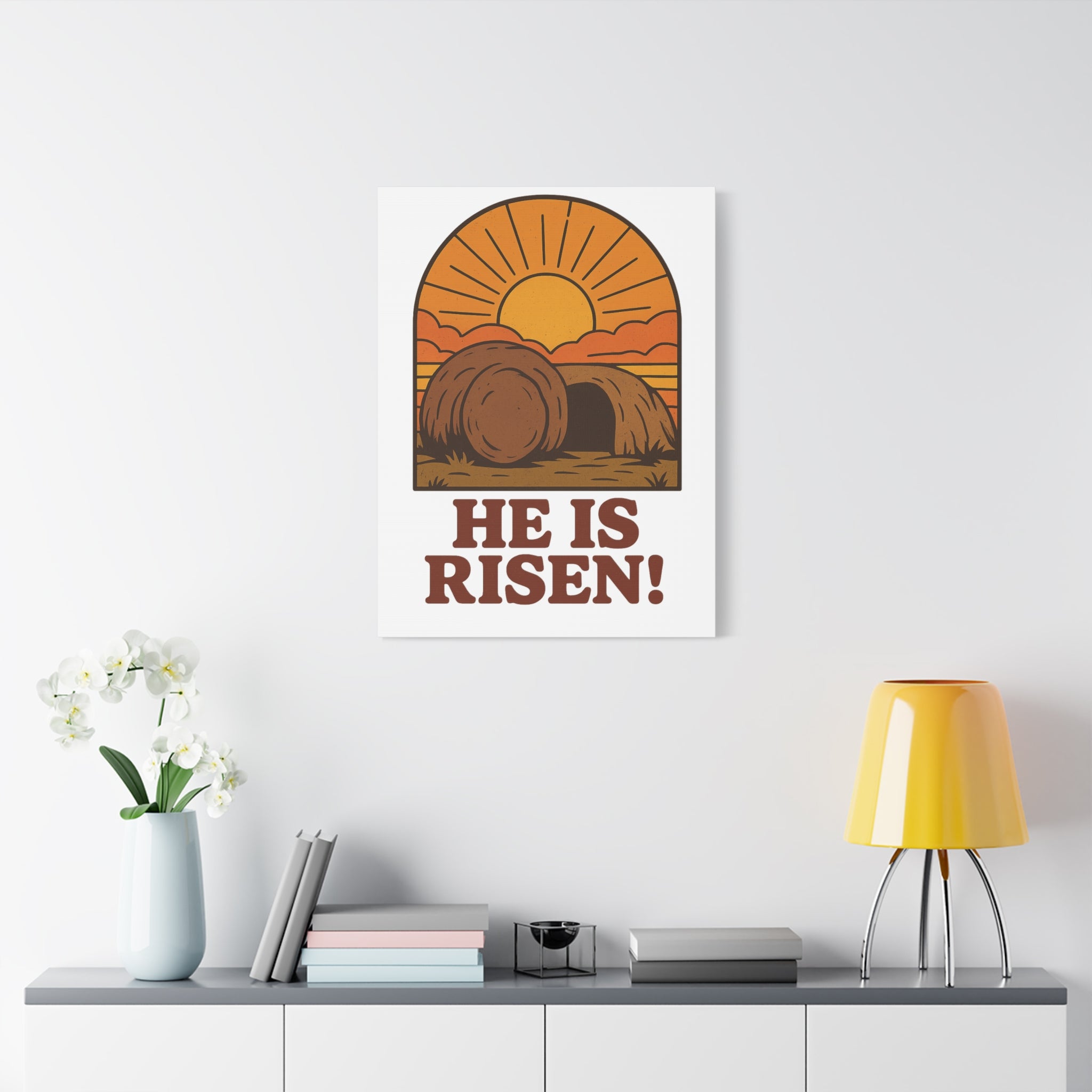 He Is Risen Wall Art | Empty Tomb Christian Poster | Easter Resurrection Morning Home Decor