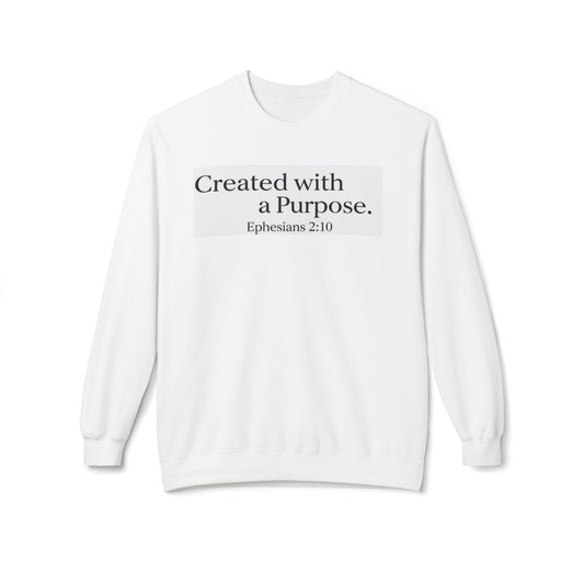 Unisex Inspirational Sweatshirt - Created with a Purpose, Ephesians 2:10, Cozy Gift for Faith Lovers, Casual Wear, Christian Apparel, [...]