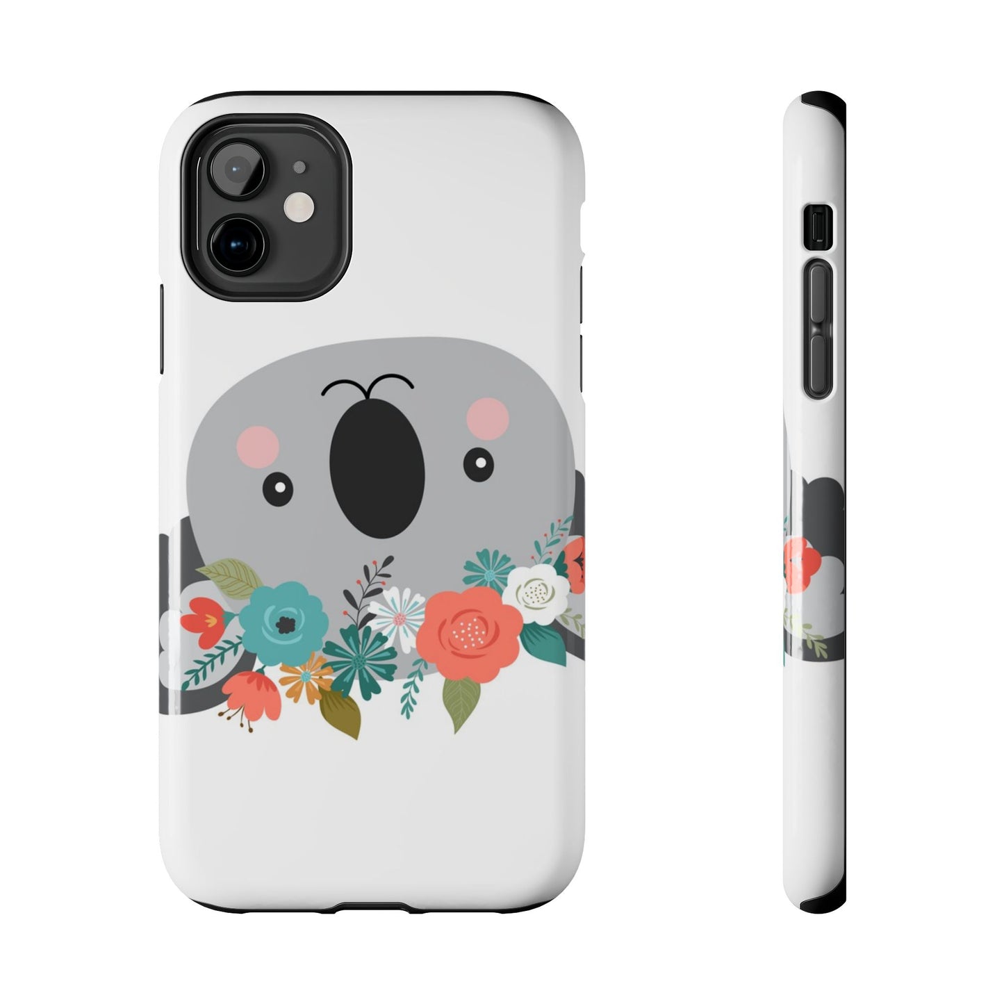 Cute Koala Floral Tough Phone Cases, Smartphone Protection, Nature Lover Gift, Animal Design, Koala Phone Cover