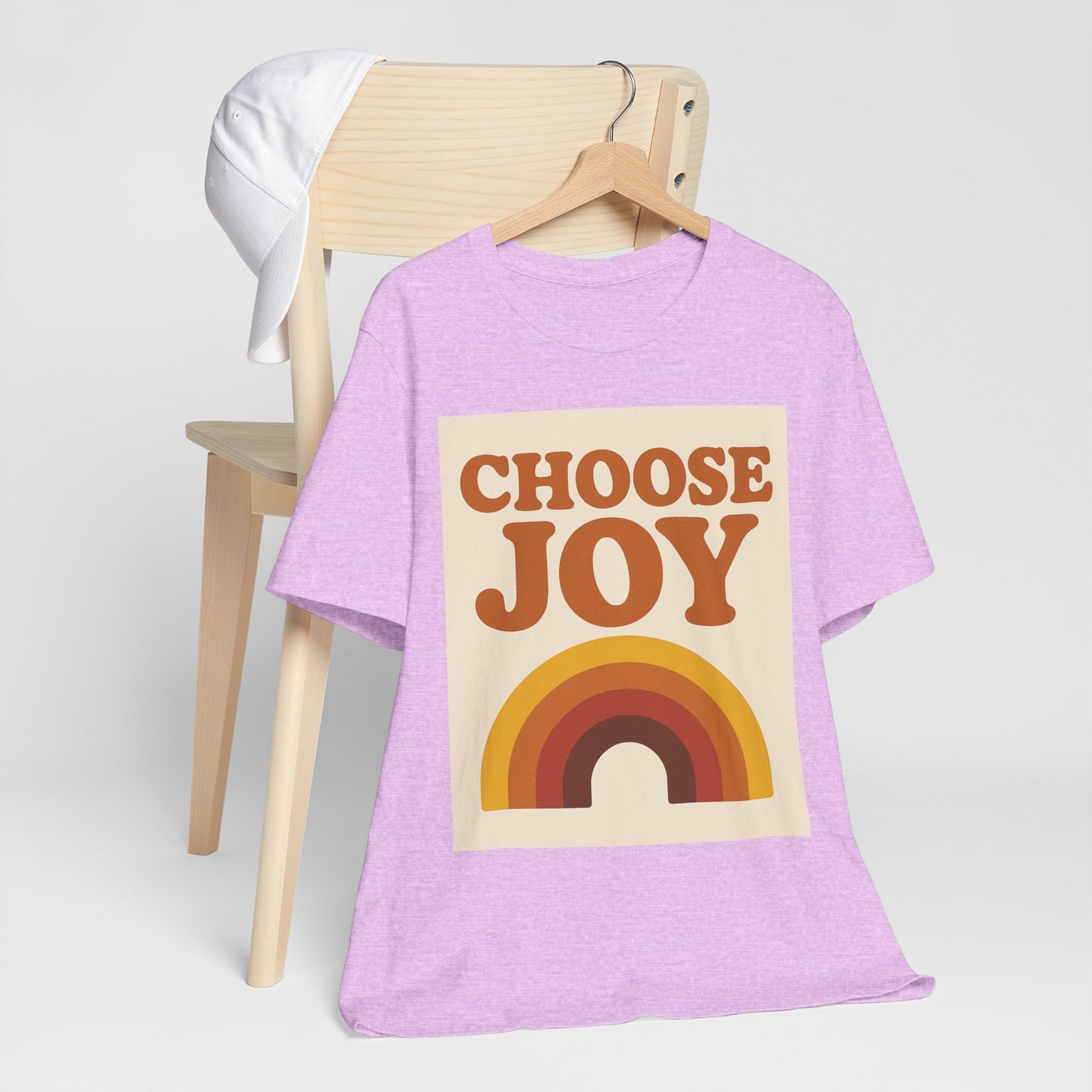 Retro Rainbow Choose Joy Tee, Unisex T-Shirt, Positive Vibes Shirt, Gift for Her, Summer Clothing, Joyful Apparel