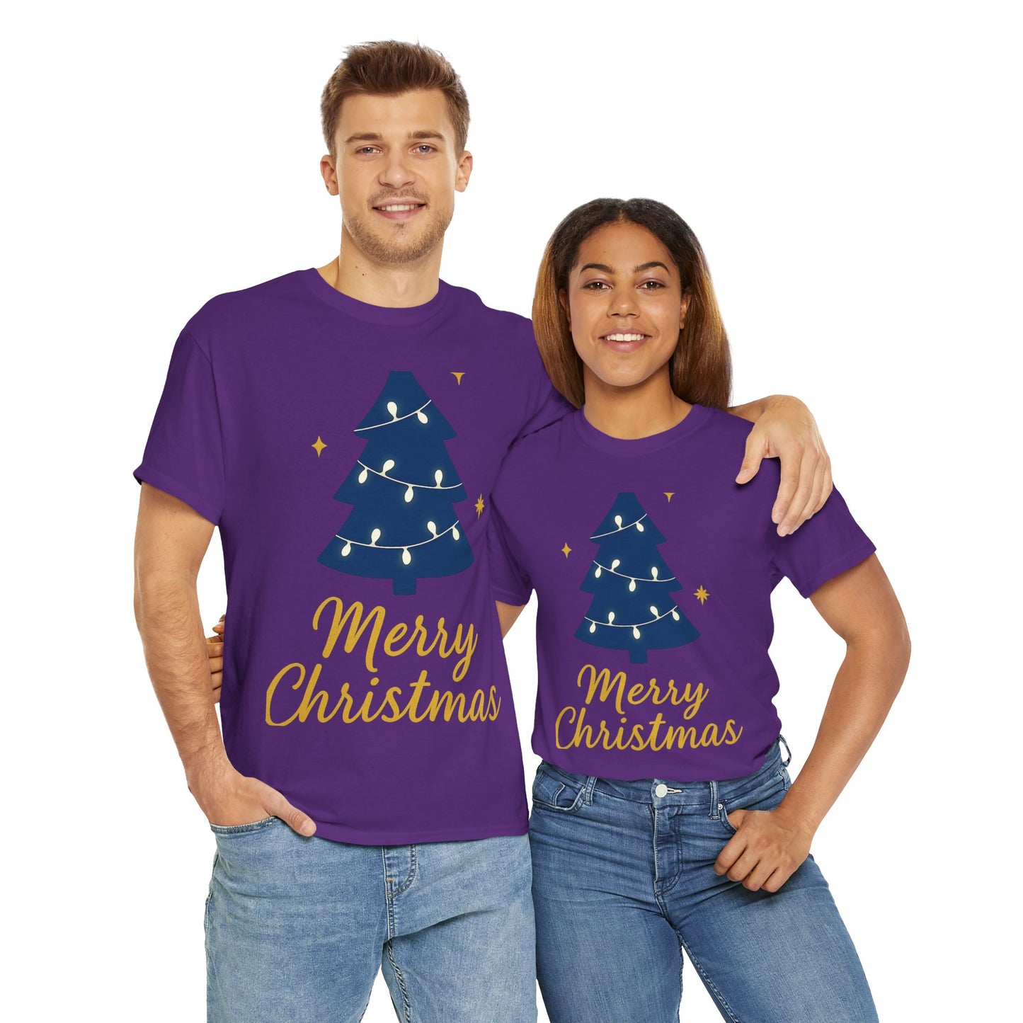Merry Christmas Unisex Heavy Cotton Tee – Faith-Inspired Holiday Shirt