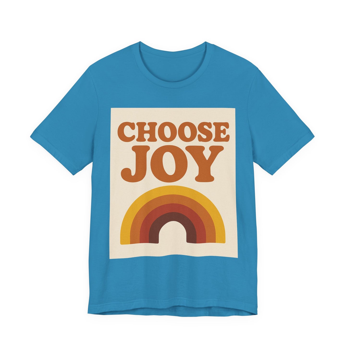 Retro Rainbow Choose Joy Tee, Unisex T-Shirt, Positive Vibes Shirt, Gift for Her, Summer Clothing, Joyful Apparel