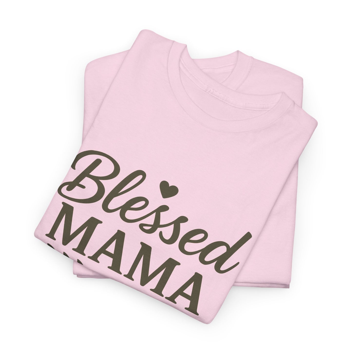 Blessed Mama Heavy Cotton Tee – Christian Faith Shirt for Moms | Soft & Stylish Everyday Wear