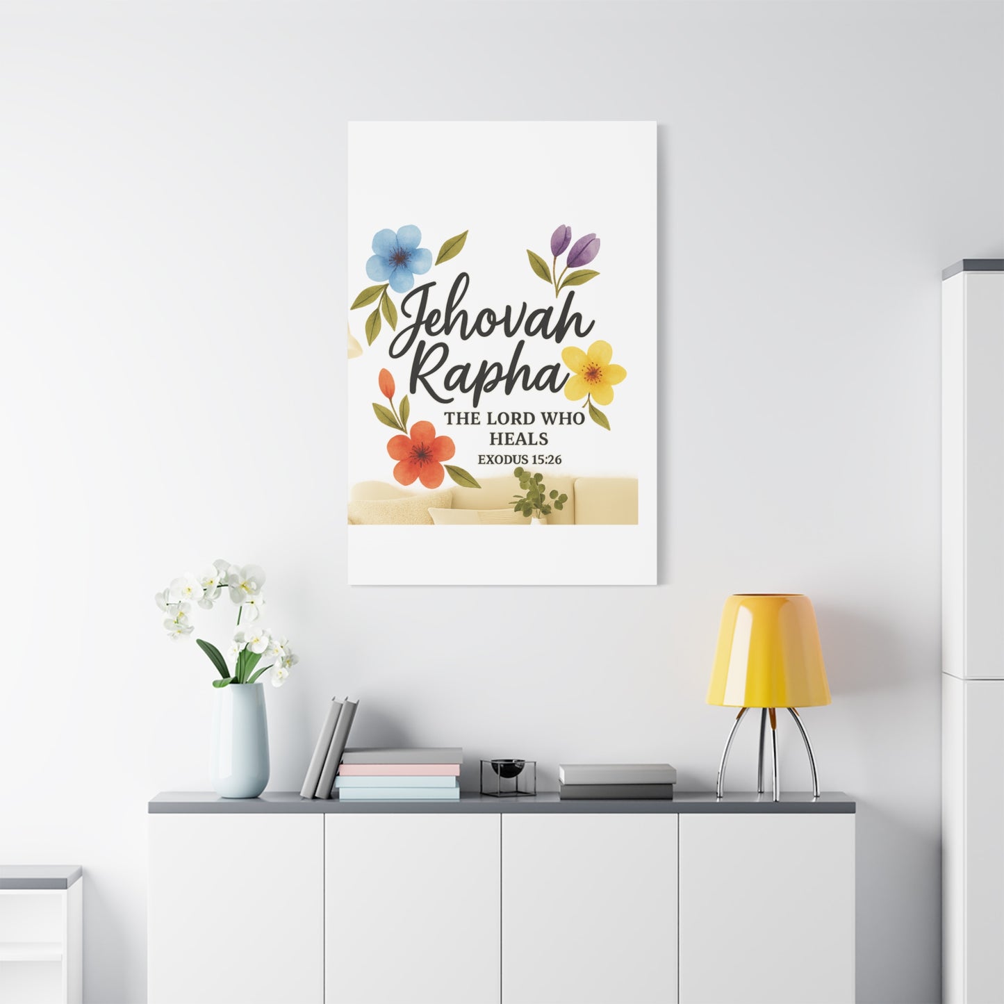 Jehovah Rapha Wall Art – The Lord Who Heals | Exodus 15:26 Christian Decor