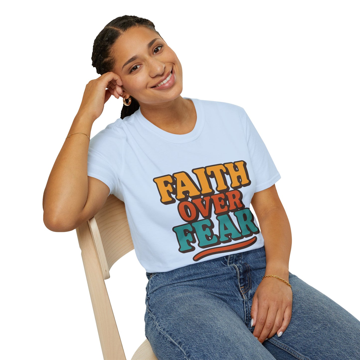 Faith Over Fear Christian T-Shirt – Softstyle Unisex Inspirational Tee for Women & Men.