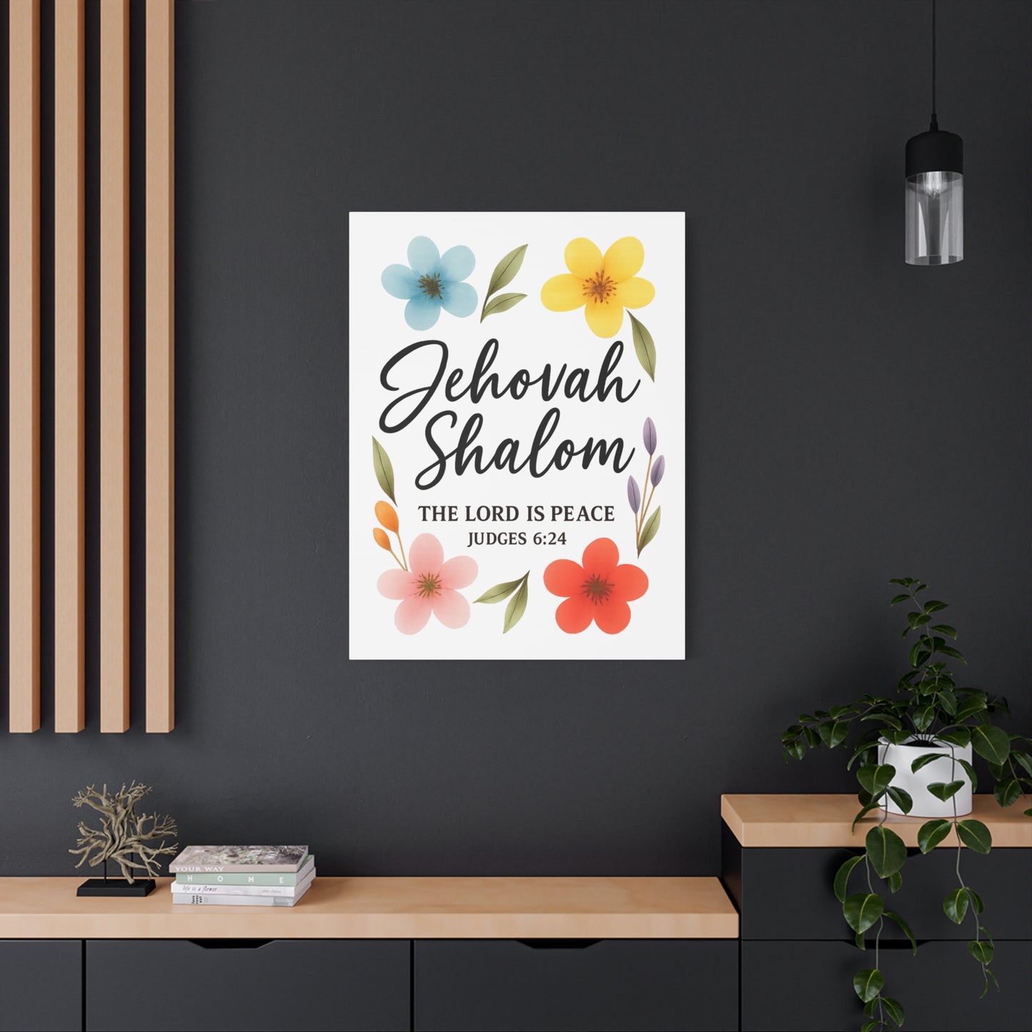 Jehovah Shalom Wall Art – The Lord Is Peace | Judges 6:24 Christian Decor -Matte Canvas, Stretched, 1.25"