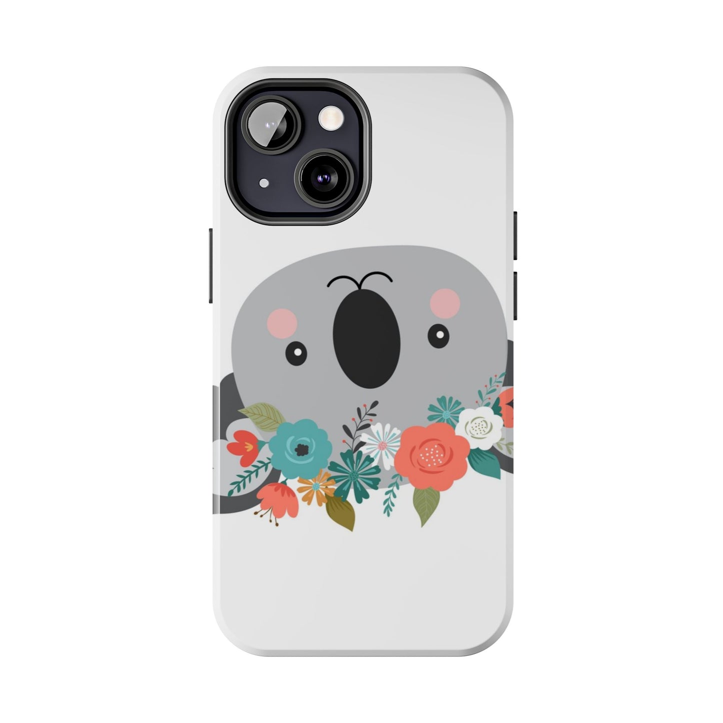 Cute Koala Floral Tough Phone Cases, Smartphone Protection, Nature Lover Gift, Animal Design, Koala Phone Cover
