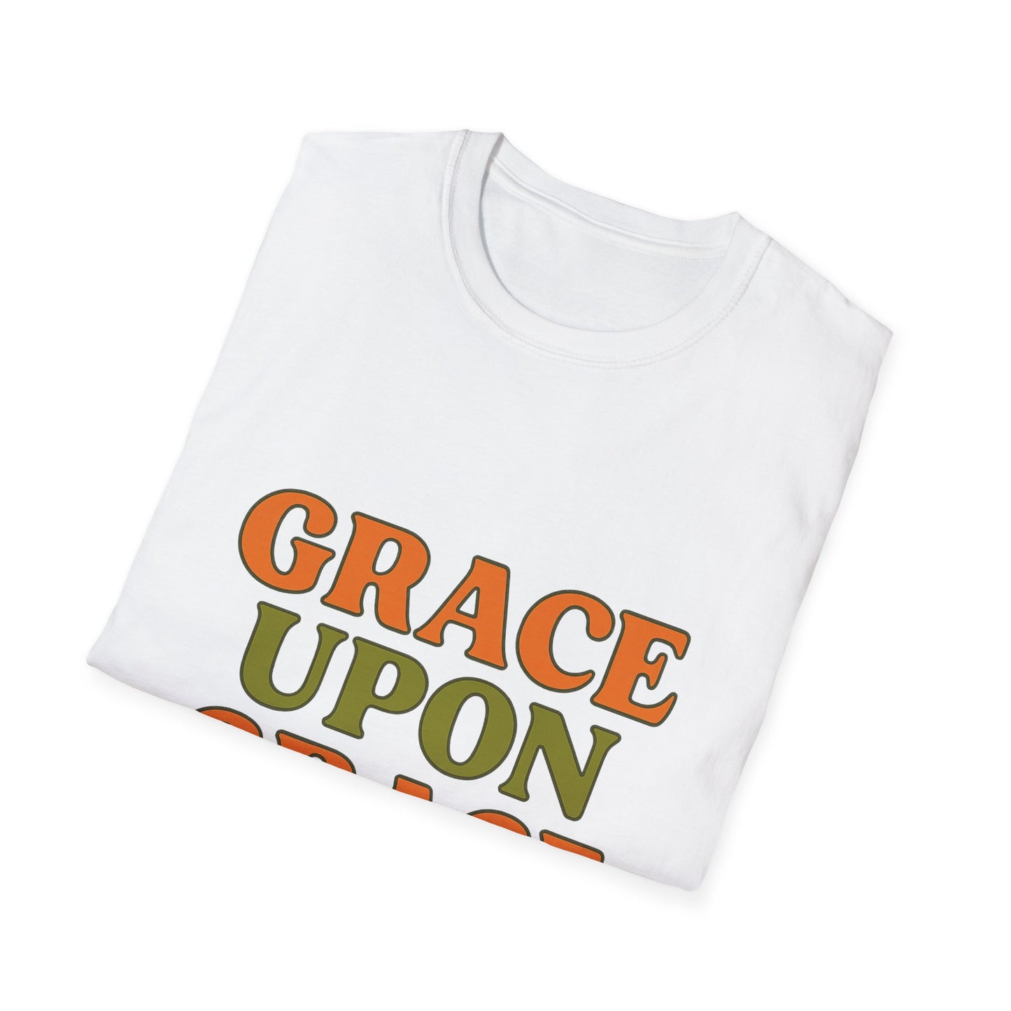 Grace Upon Grace Christian T-Shirt – Softstyle Jesus-Inspired Faith Tee for Women & Men.
