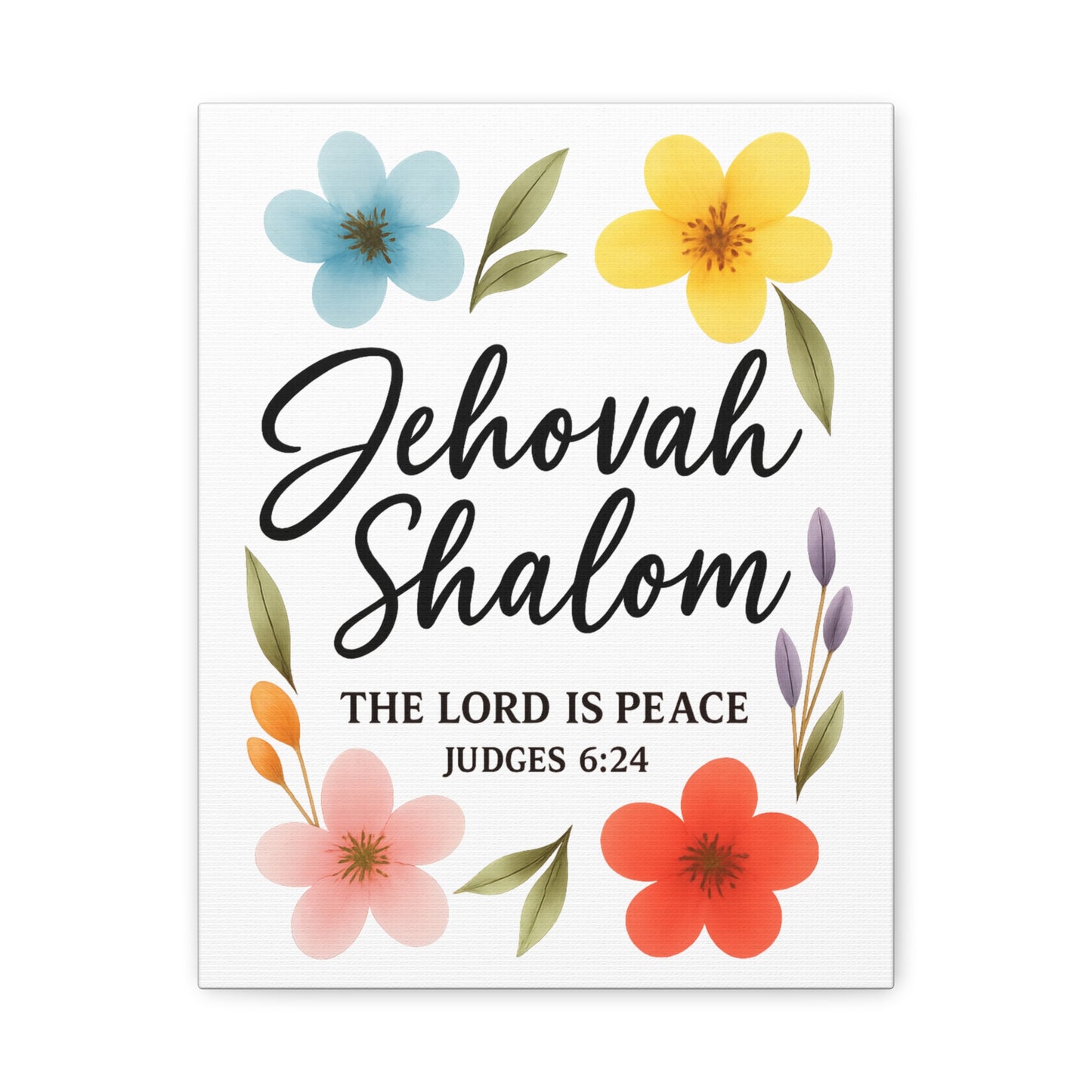 Jehovah Shalom Wall Art – The Lord Is Peace | Judges 6:24 Christian Decor -Matte Canvas, Stretched, 1.25"