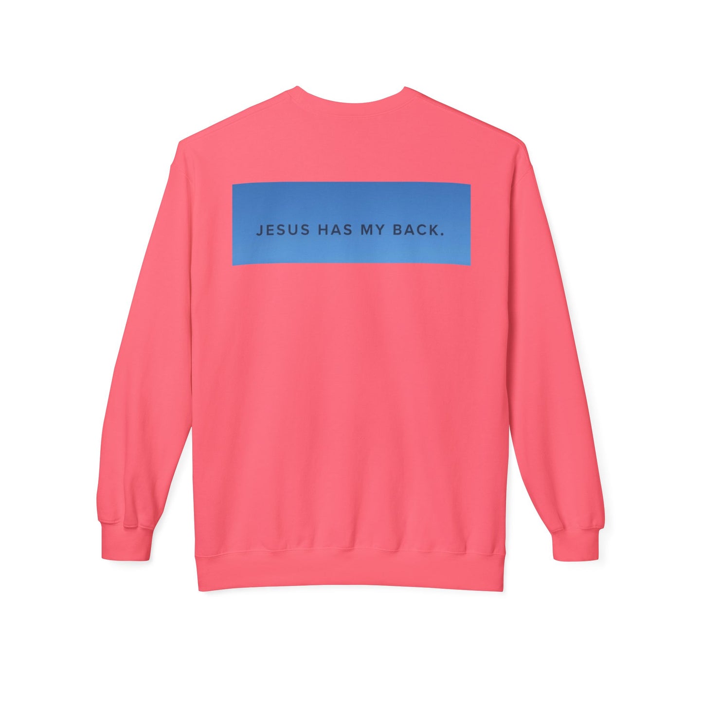Faith-Inspired Soft Fleece Sweatshirt - Jesus Has My Back, Comfortable Crewneck, Inspirational Gift, Religious Apparel, Casual Wear, [...]