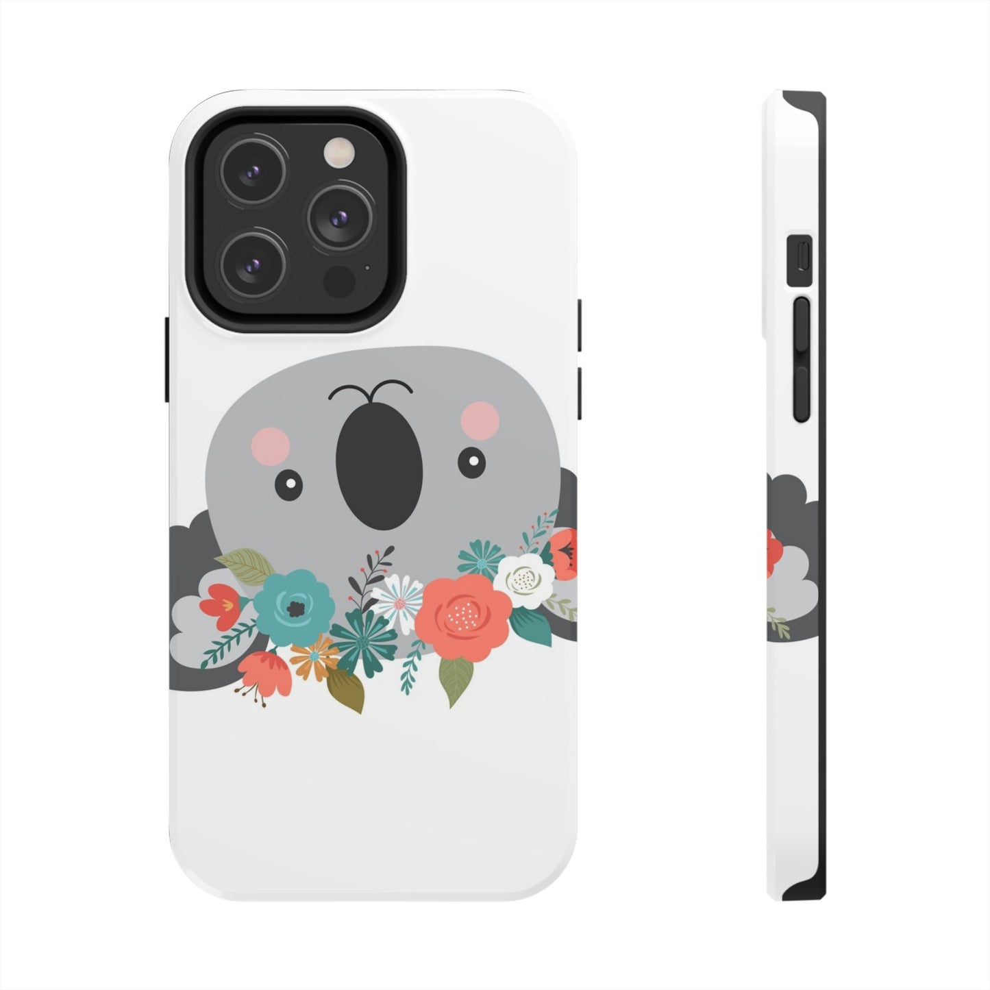 Cute Koala Floral Tough Phone Cases, Smartphone Protection, Nature Lover Gift, Animal Design, Koala Phone Cover