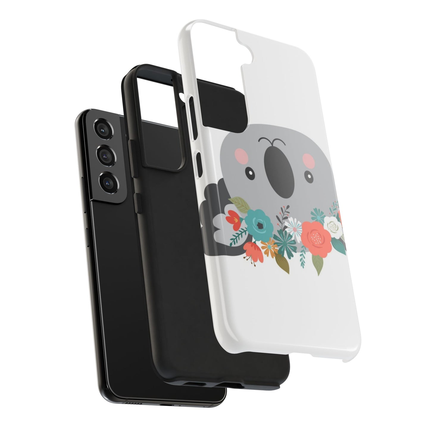 Cute Koala Floral Tough Phone Cases, Smartphone Protection, Nature Lover Gift, Animal Design, Koala Phone Cover