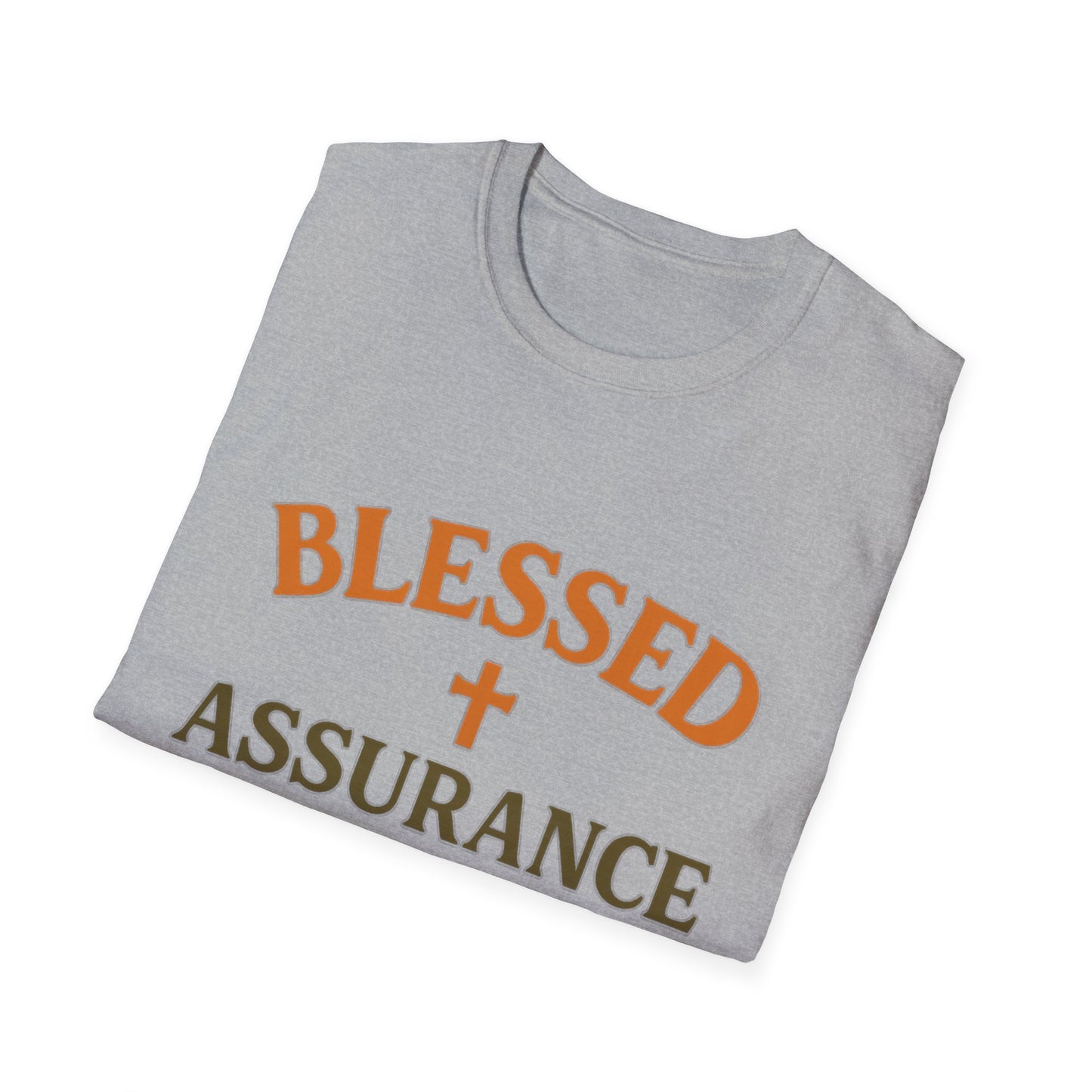 Blessed Assurance Christian T-Shirt – Softstyle Hymn-Inspired Faith Tee for Women & Men.