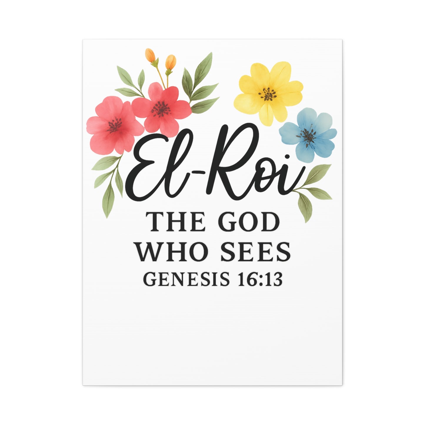 El-Roi Wall Art – The God Who Sees | Genesis 16:13 Christian Decor Matte Canvas, Stretched, 1.25"
