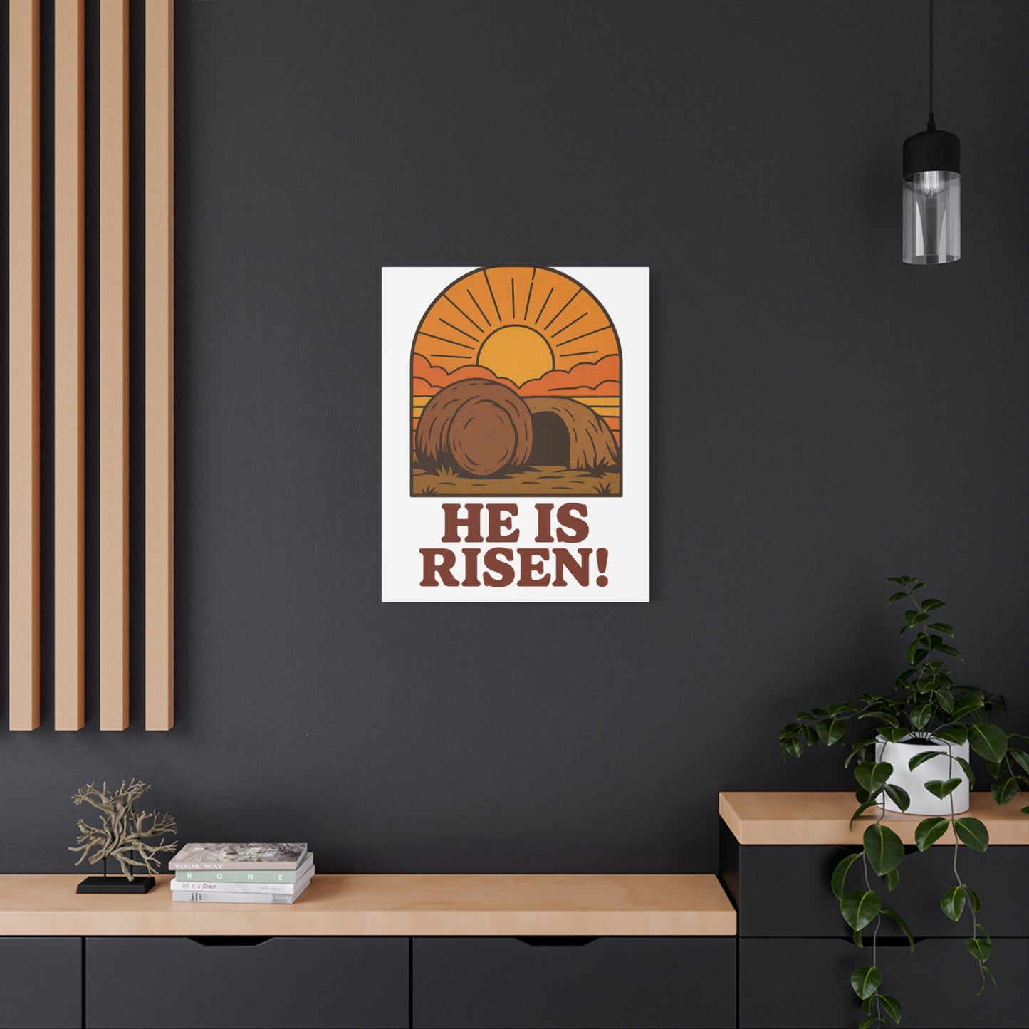 He Is Risen Wall Art | The Empty Tomb Christian Poster – Resurrection Morning Decor.