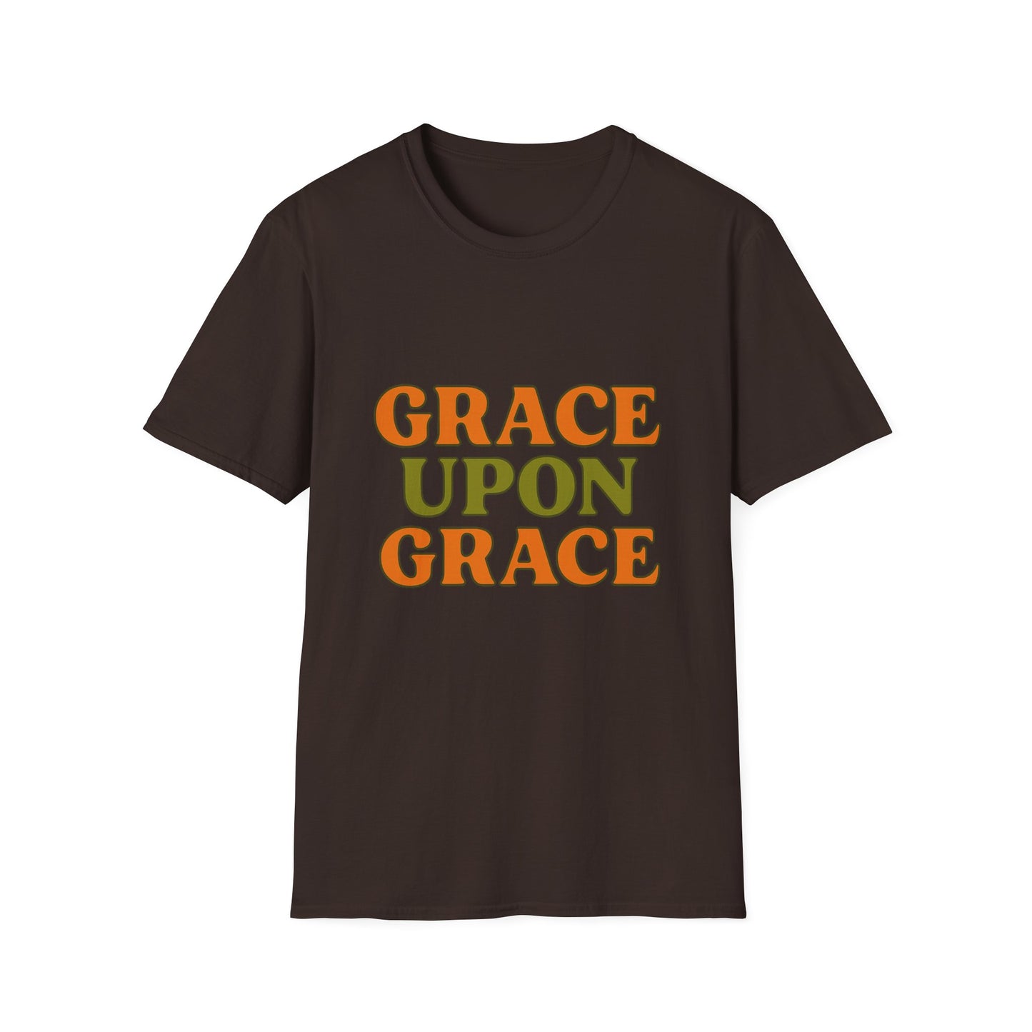 Grace Upon Grace Christian T-Shirt – Softstyle Jesus-Inspired Faith Tee for Women & Men.