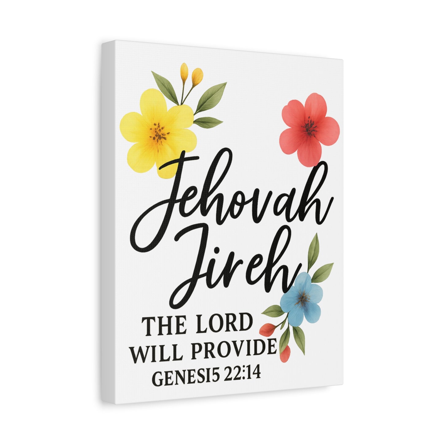 Jehova Jireh Wall Art – Genesis 24:14 Scripture Print for Home Decor Matte Canvas, Stretched, 1.25"