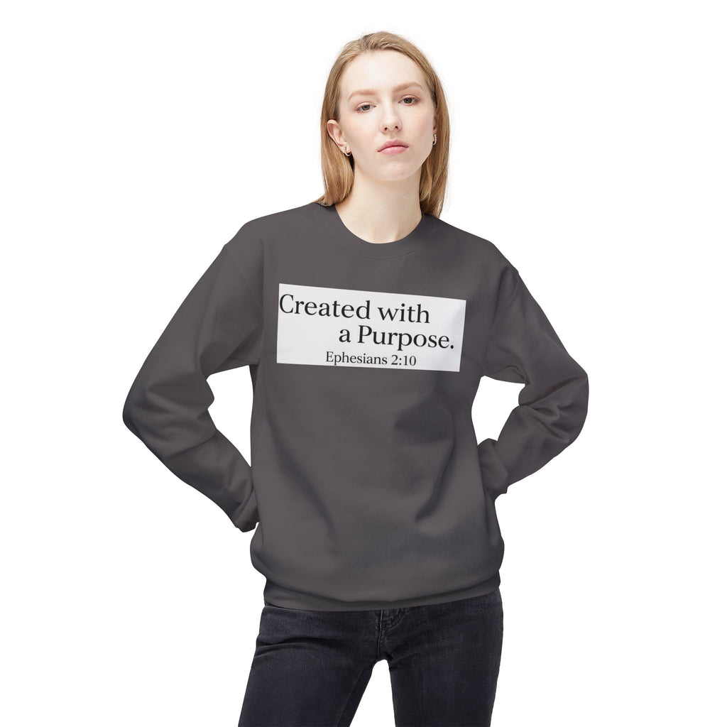 Created with a Purpose Ephesians 2:10, Christian Sweatshirt – Faith-Inspired Apparel