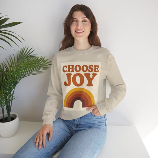 Choose Joy Rainbow Crewneck Sweatshirt, Unisex Sweatshirt, Motivational Gift, Cozy Layer, Fall Fashion, Positive Vibes