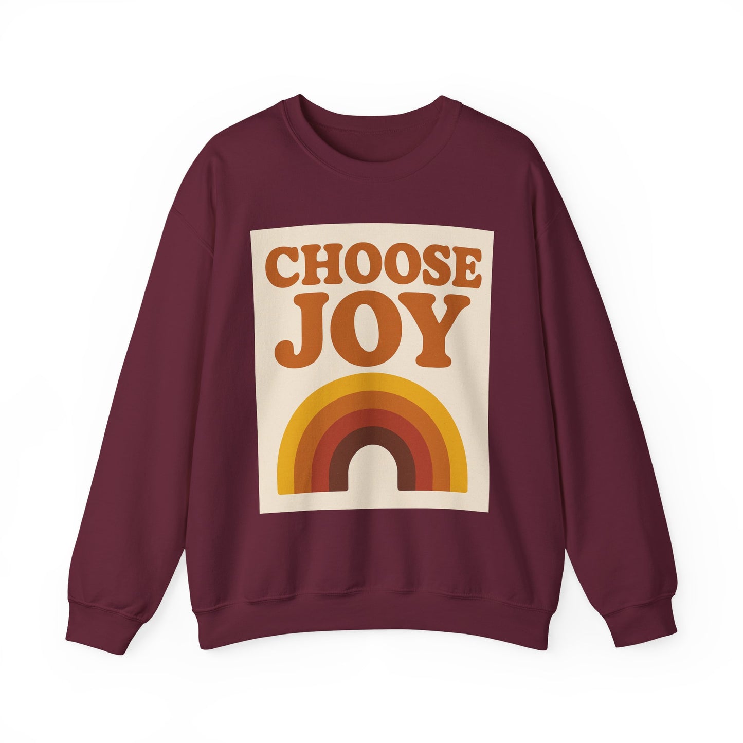 Choose Joy Rainbow Crewneck Sweatshirt, Unisex Sweatshirt, Motivational Gift, Cozy Layer, Fall Fashion, Positive Vibes