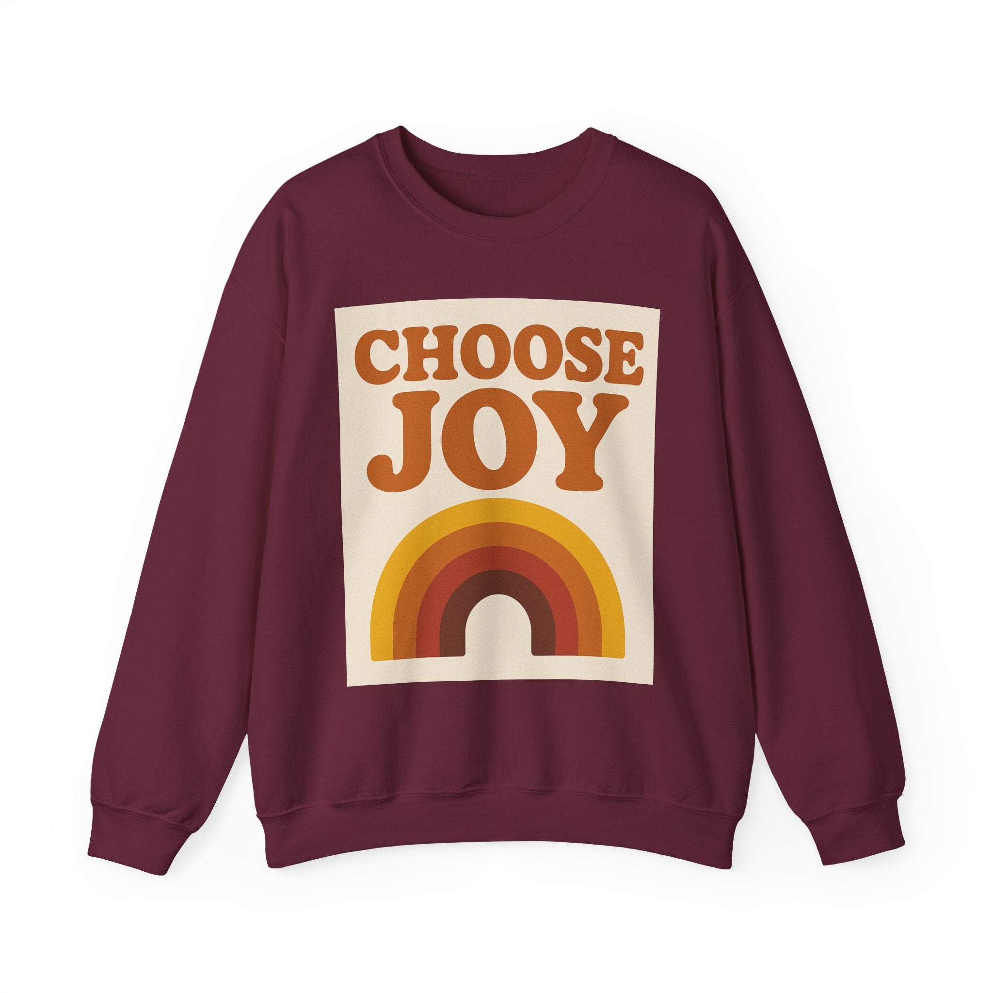 Choose Joy Rainbow Crewneck Sweatshirt, Unisex Sweatshirt, Motivational Gift, Cozy Layer, Fall Fashion, Positive Vibes