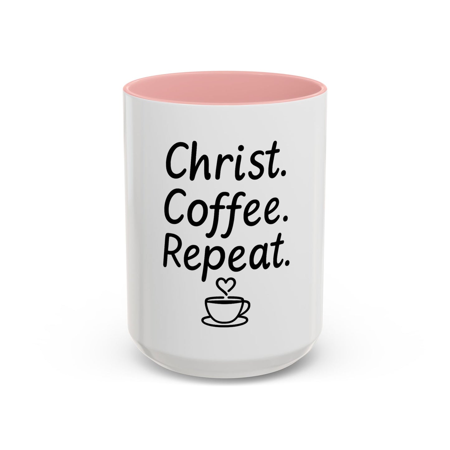 Christ Coffee Repeat Accent Mug | Christian Coffee Cup | 11oz