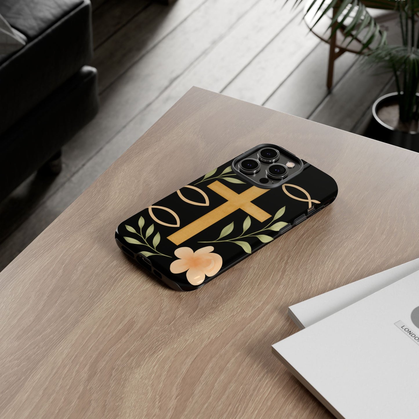 Christian Faith Phone Case with Floral Design