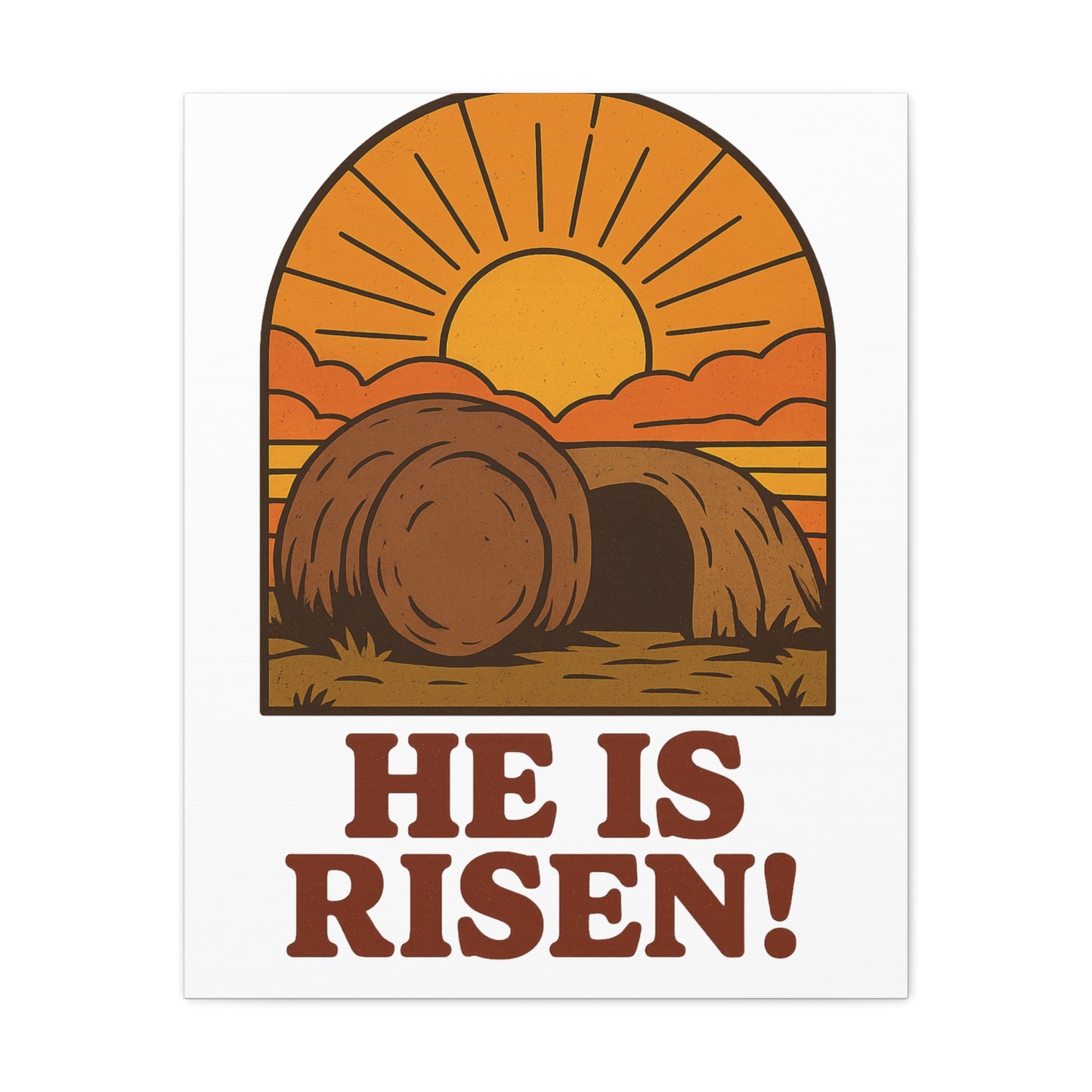He Is Risen Wall Art | The Empty Tomb Christian Poster – Resurrection Morning Decor.
