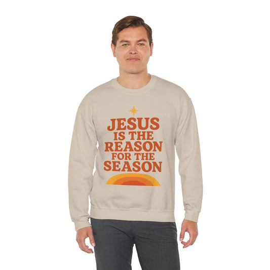 Jesus Is the Reason for the Season – Retro Unisex Christian Christmas Sweatshirt