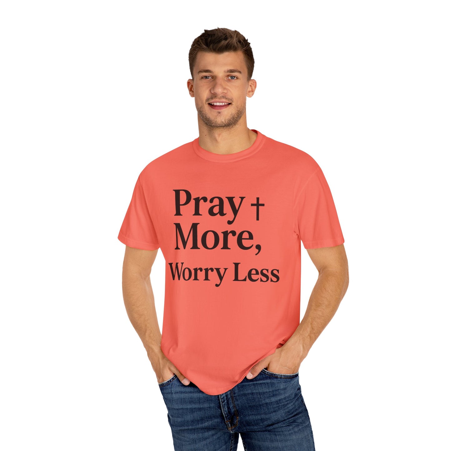 Pray More Worry Less Christian T-Shirt | Inspirational Unisex Tee