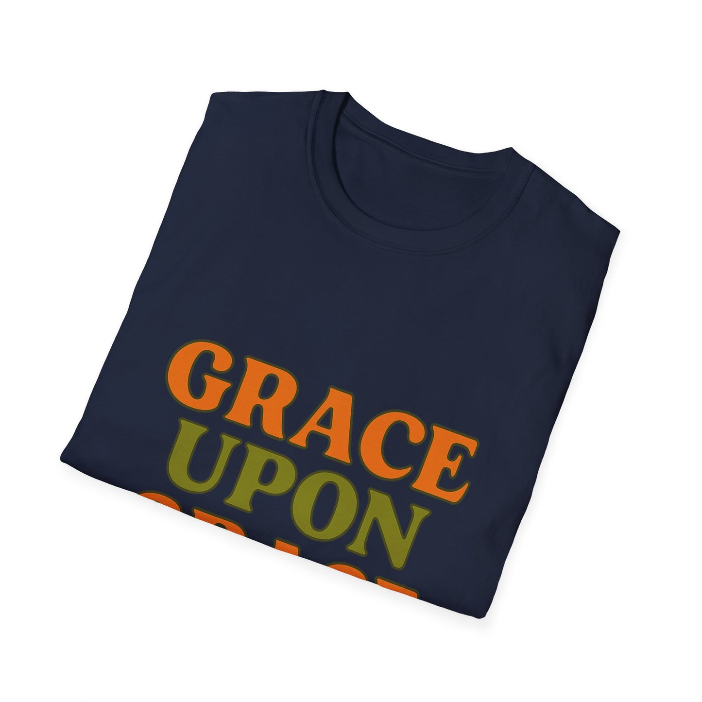 Grace Upon Grace Christian T-Shirt – Softstyle Jesus-Inspired Faith Tee for Women & Men.