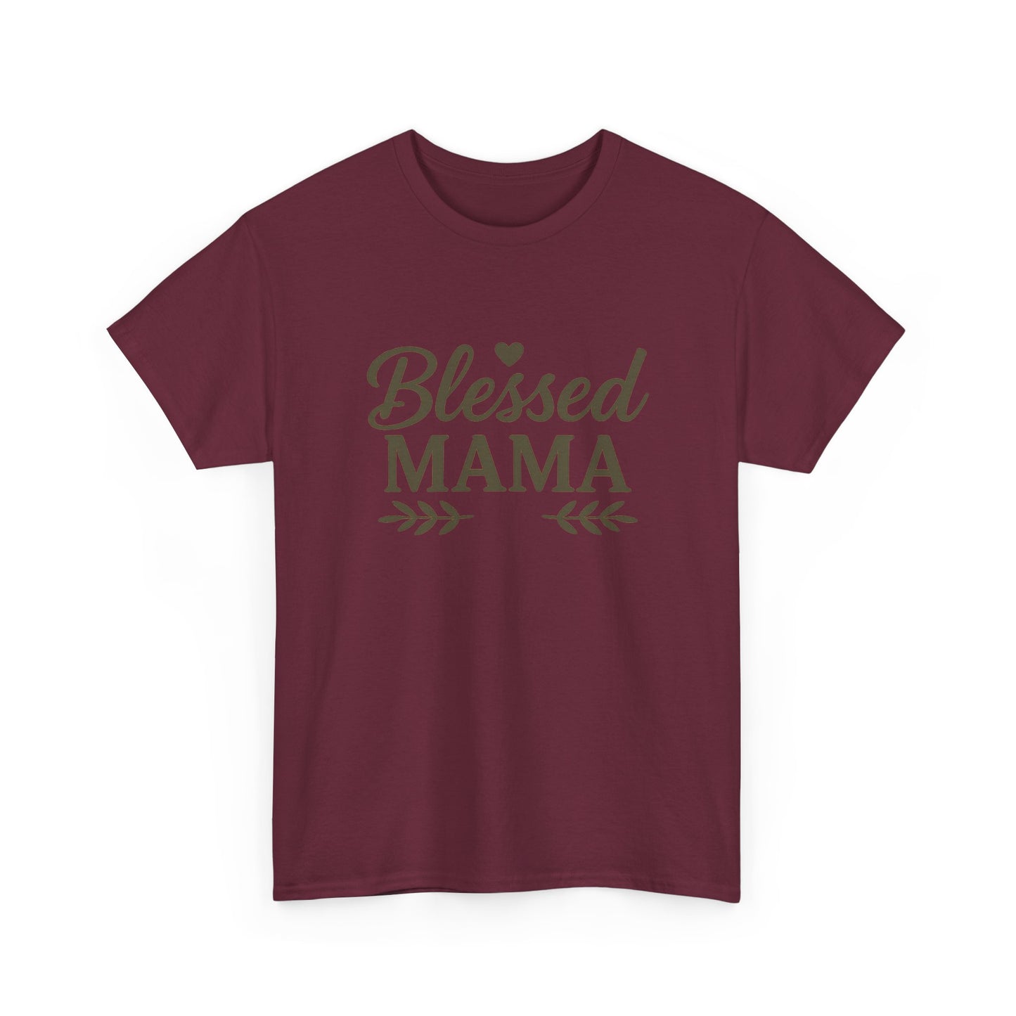 Blessed Mama Heavy Cotton Tee – Christian Faith Shirt for Moms | Soft & Stylish Everyday Wear