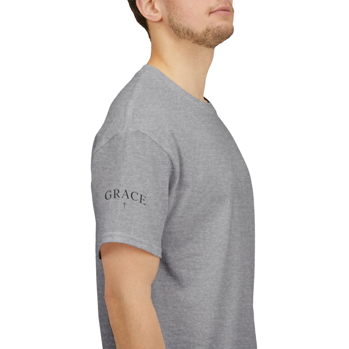 Grace Cross Sleeve Unisex Heavy Cotton T-Shirt | Faith Apparel