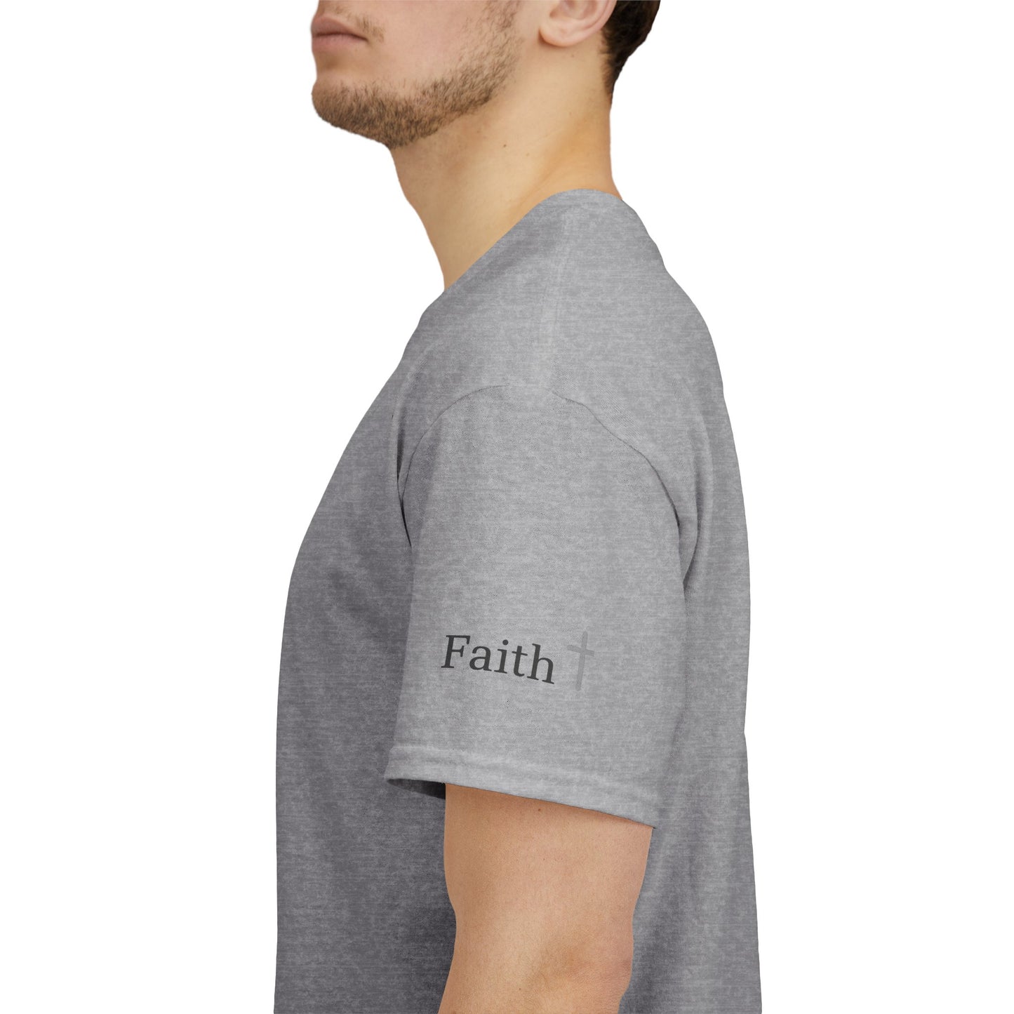 Faith Christian Heavy Cotton Tee with Cross Symbol – Unisex Inspirational T-Shirt