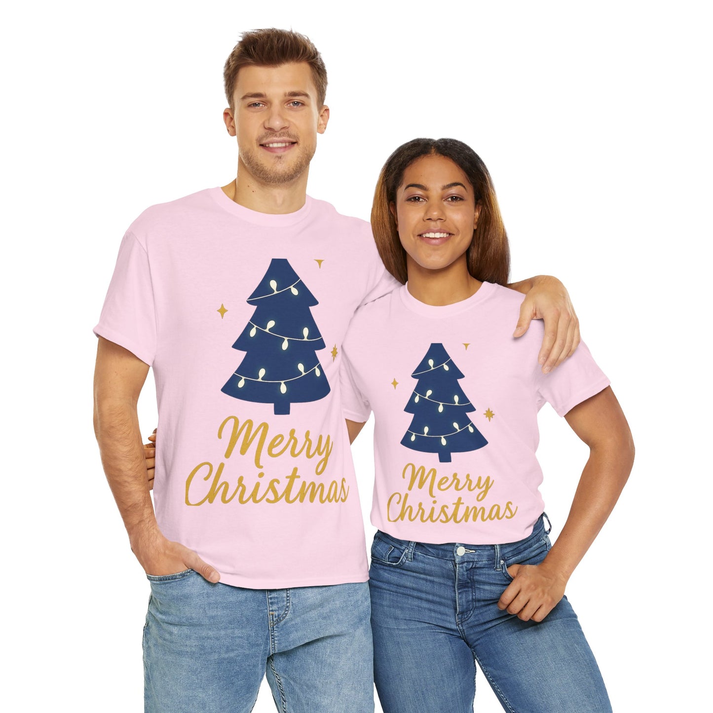 Merry Christmas Unisex Heavy Cotton Tee – Faith-Inspired Holiday Shirt