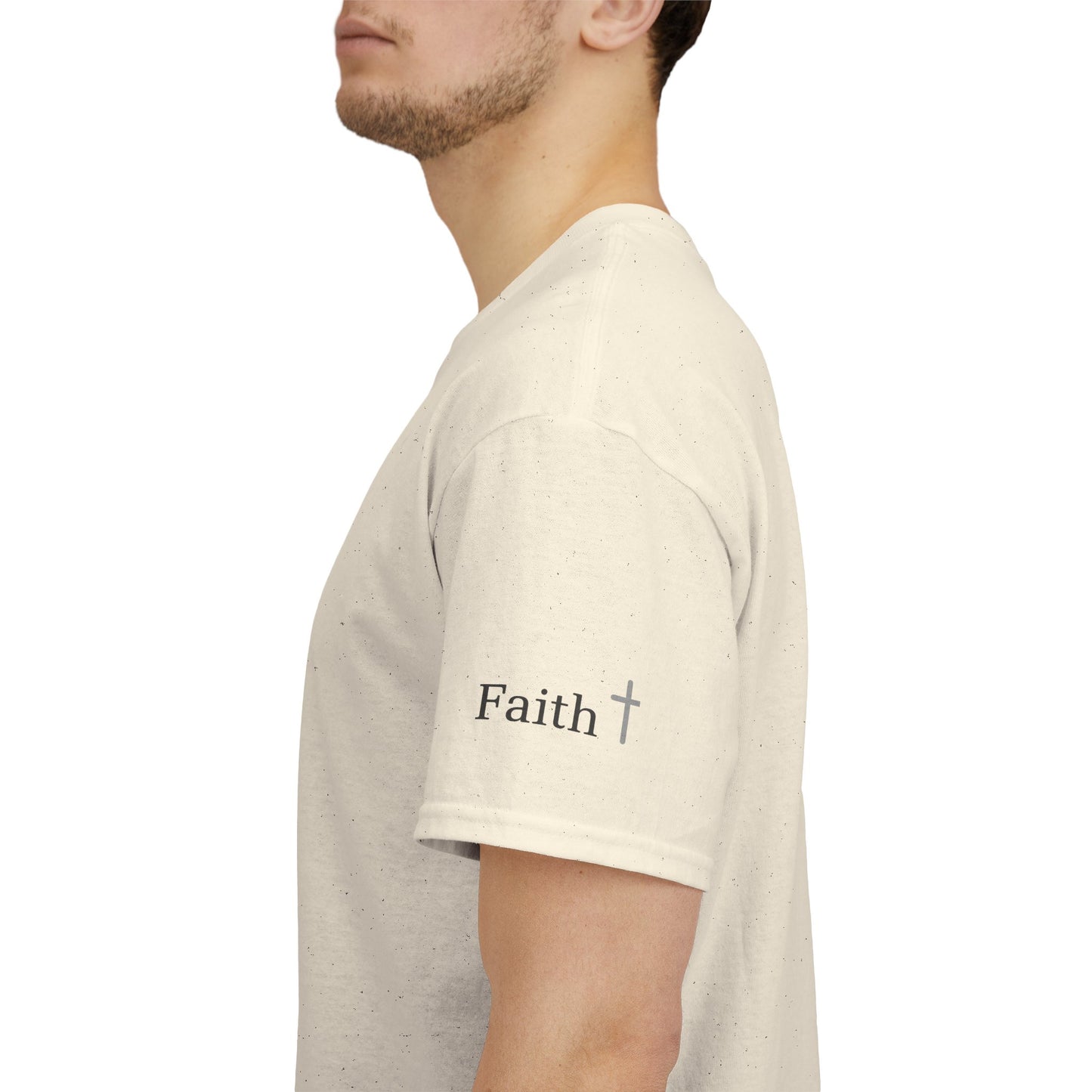 Faith Christian Heavy Cotton Tee with Cross Symbol – Unisex Inspirational T-Shirt