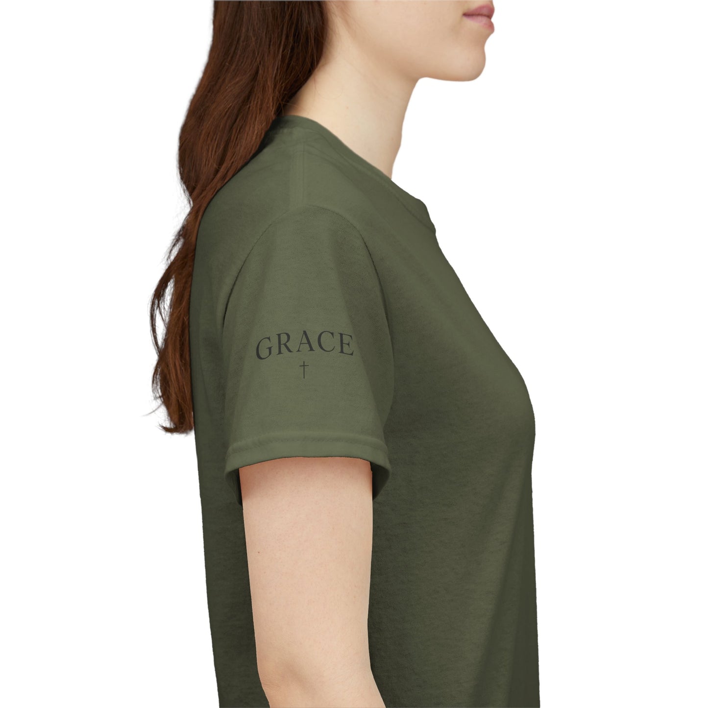 Grace Cross Sleeve Unisex Heavy Cotton T-Shirt | Faith Apparel
