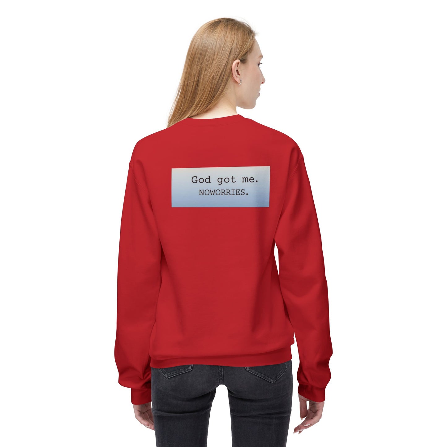 Cozy Inspirational Crewneck Sweatshirt with 'God Got Me. No Worries.' Slogan, Gift for Faith Lovers, Relaxed Casual Wear, Spiritual [...]