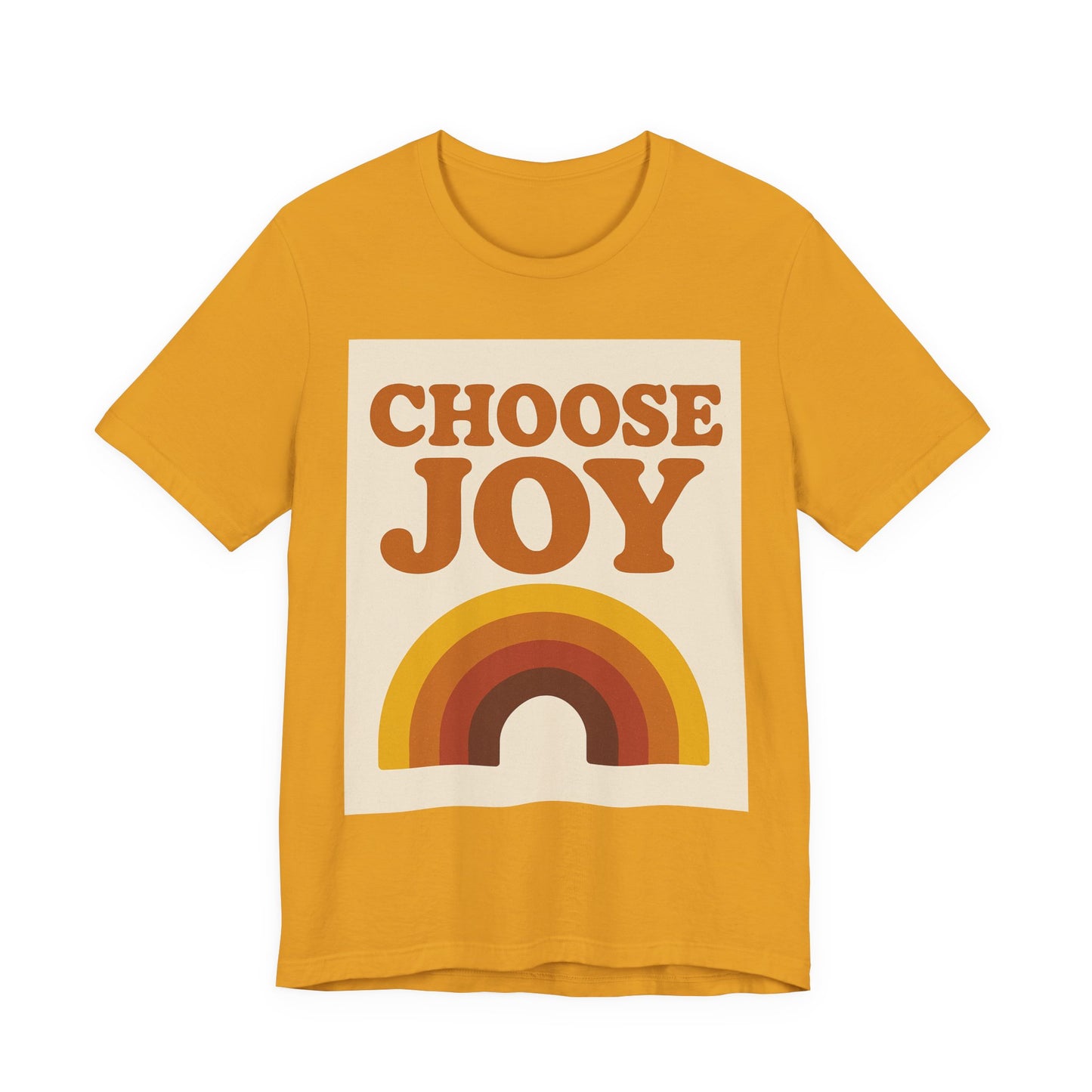 Retro Rainbow Choose Joy Tee, Unisex T-Shirt, Positive Vibes Shirt, Gift for Her, Summer Clothing, Joyful Apparel