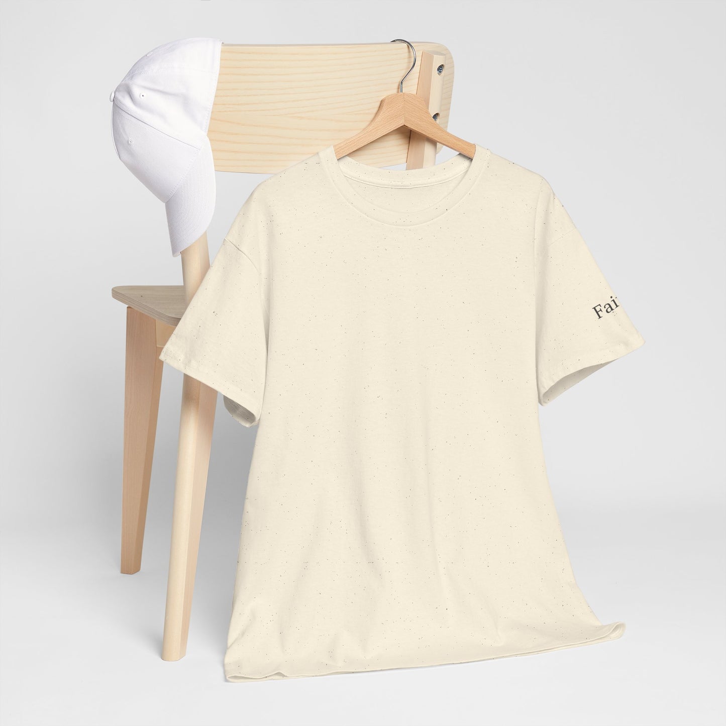 Faith Christian Heavy Cotton Tee with Cross Symbol – Unisex Inspirational T-Shirt