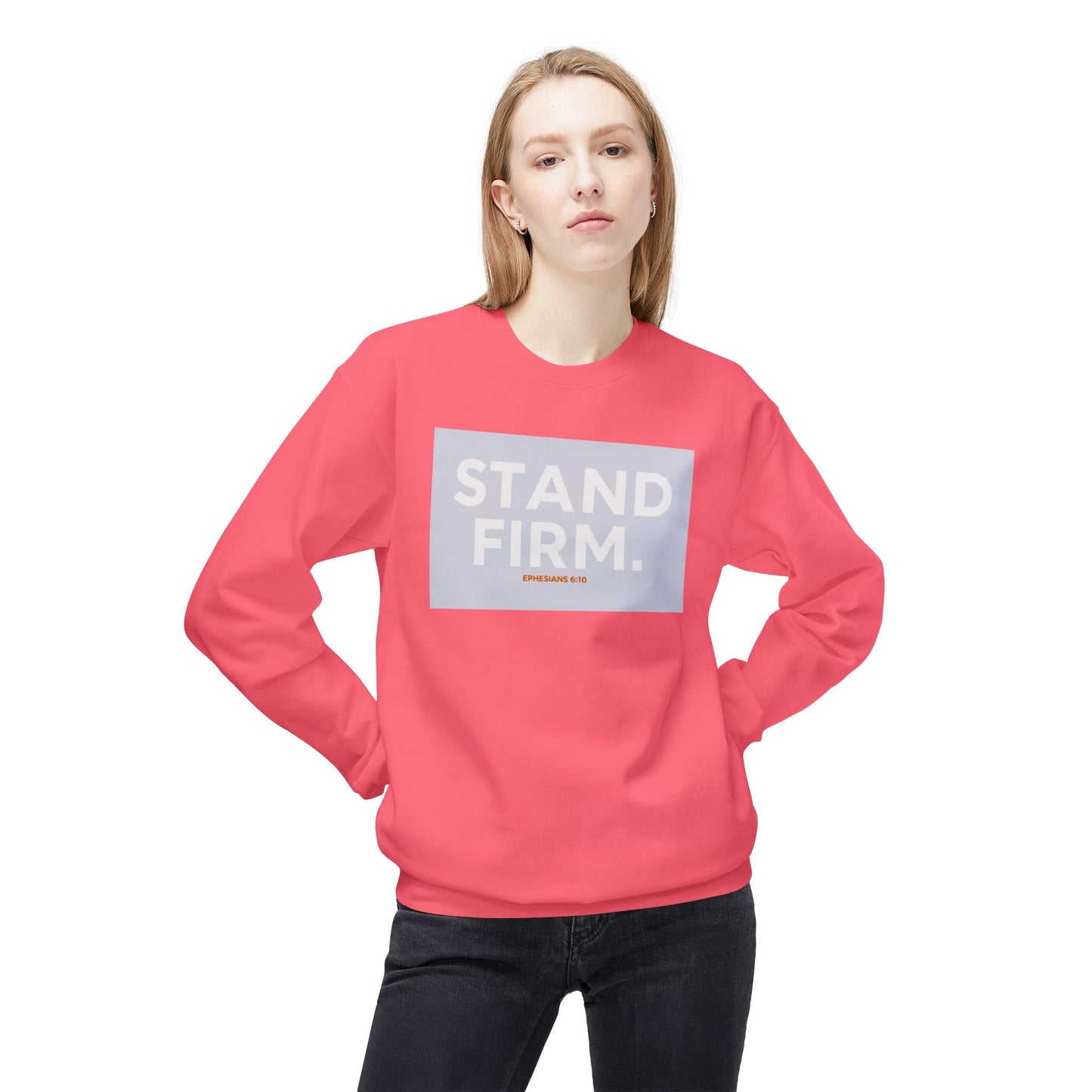 “Stand firm” Crewneck Sweatshirt – Unisex Christian Apparel