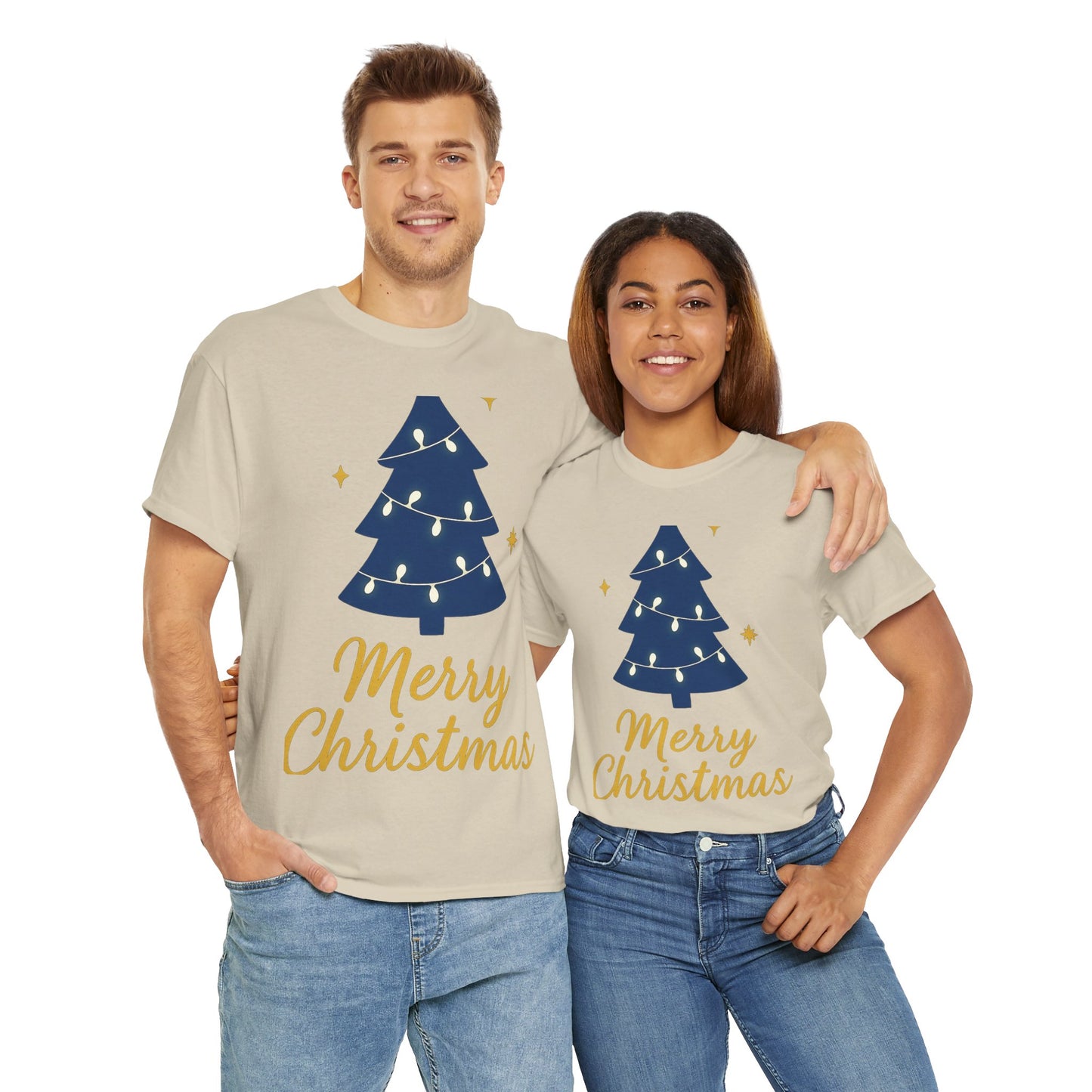 Merry Christmas Unisex Heavy Cotton Tee – Faith-Inspired Holiday Shirt