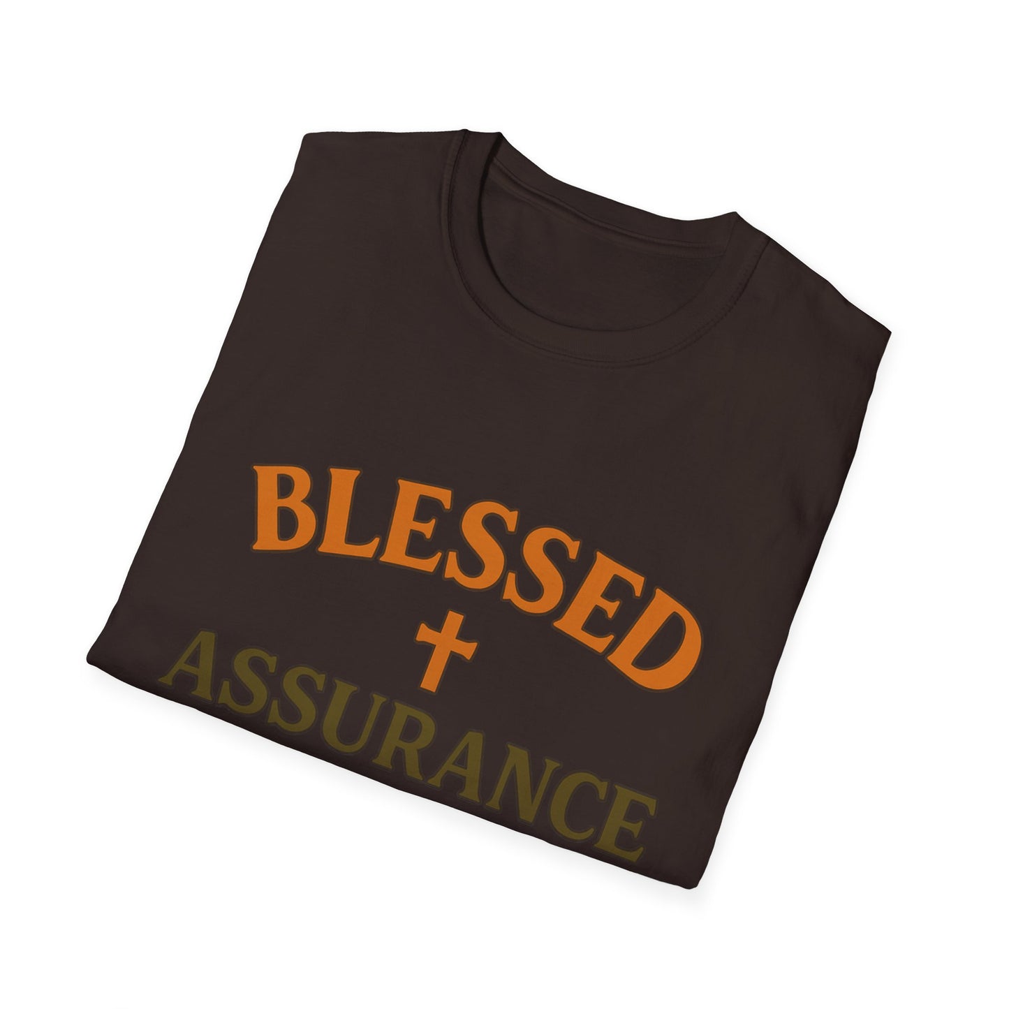 Blessed Assurance Christian T-Shirt – Softstyle Hymn-Inspired Faith Tee for Women & Men.