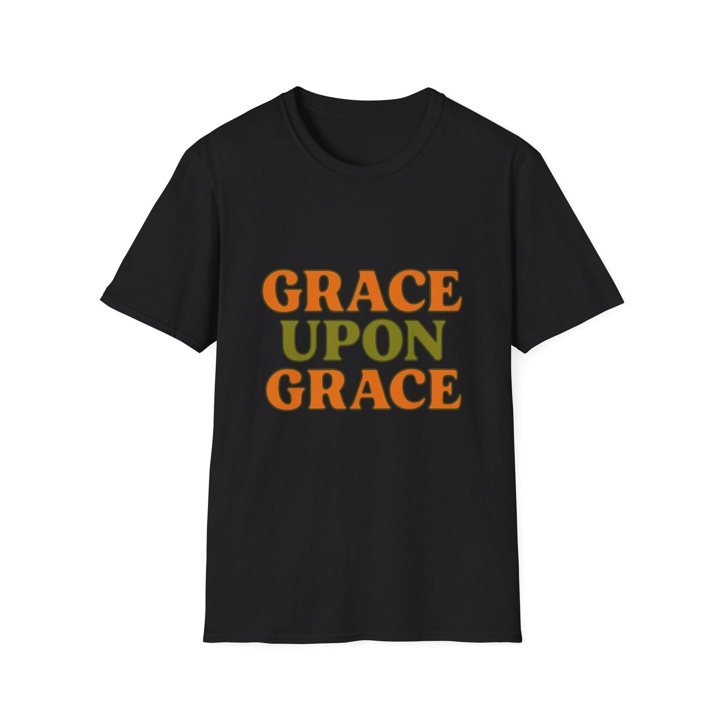 Grace Upon Grace Christian T-Shirt – Softstyle Jesus-Inspired Faith Tee for Women & Men.