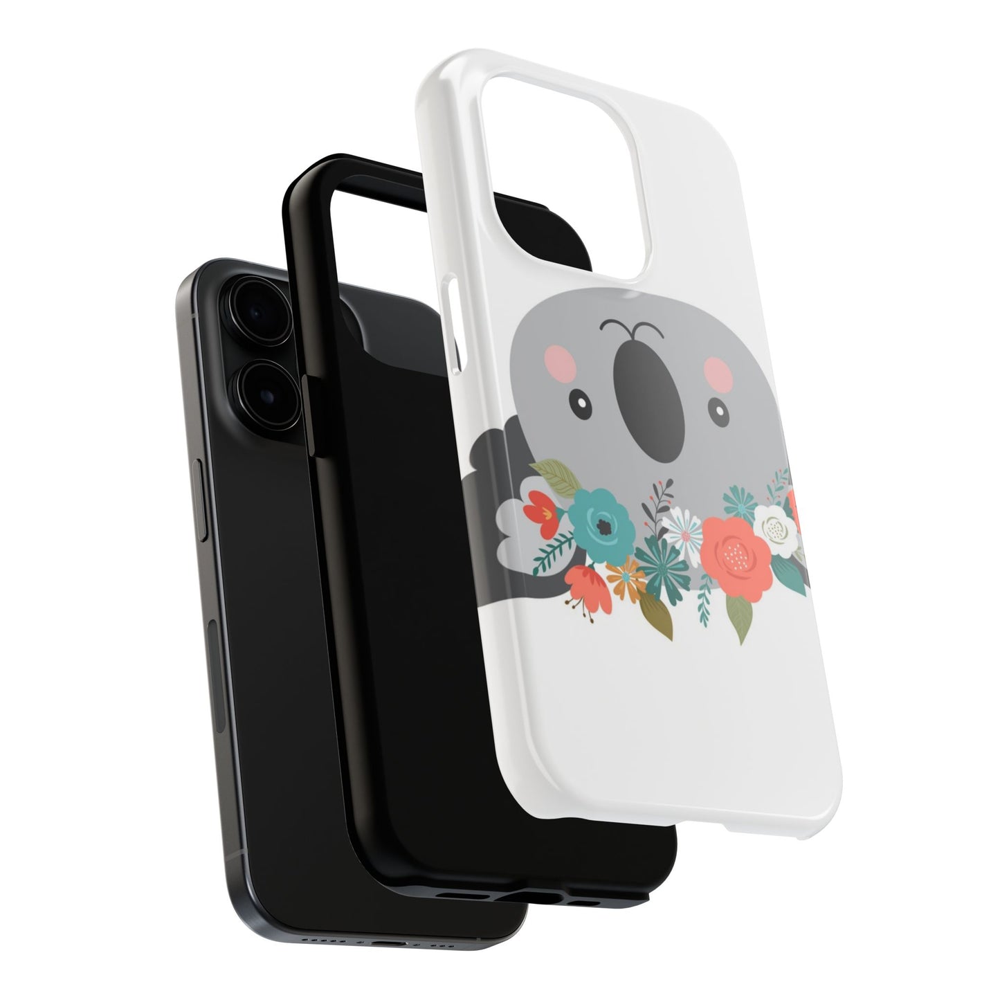 Cute Koala Floral Tough Phone Cases, Smartphone Protection, Nature Lover Gift, Animal Design, Koala Phone Cover