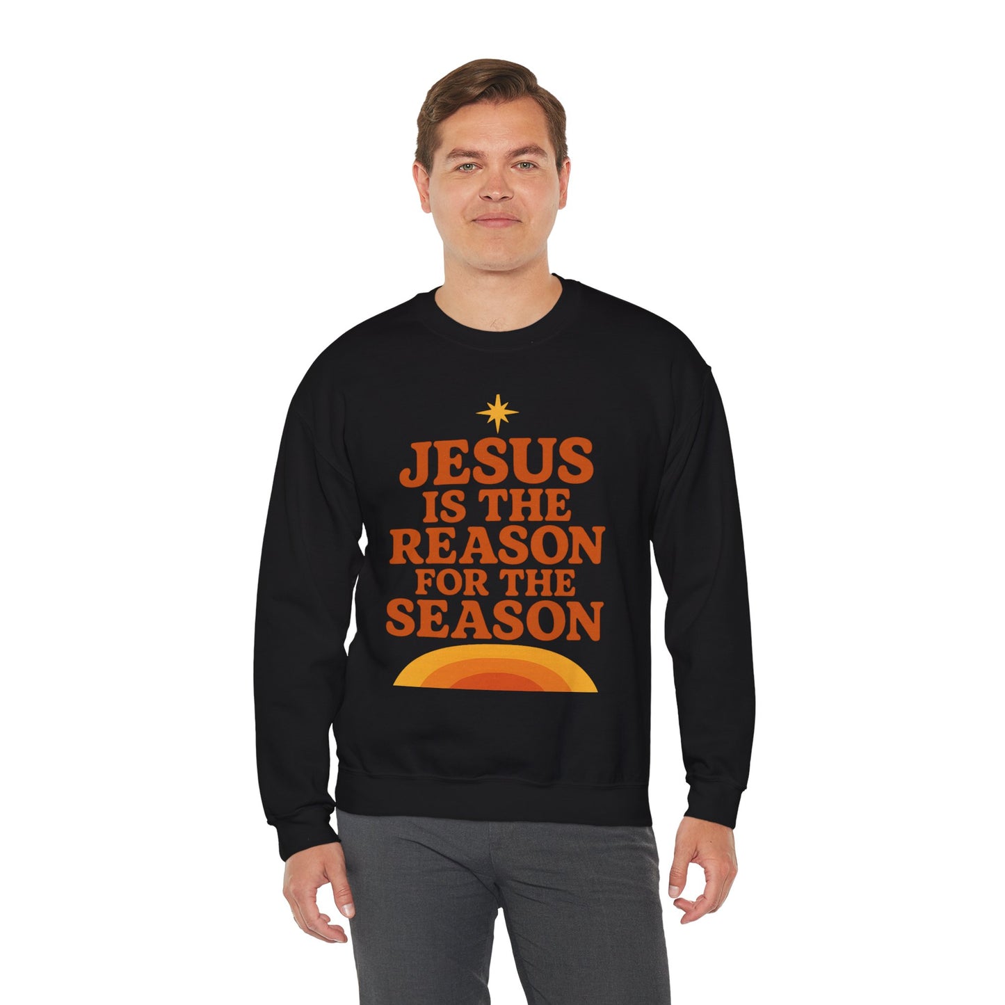 Jesus Is the Reason for the Season – Retro Unisex Christian Christmas Sweatshirt