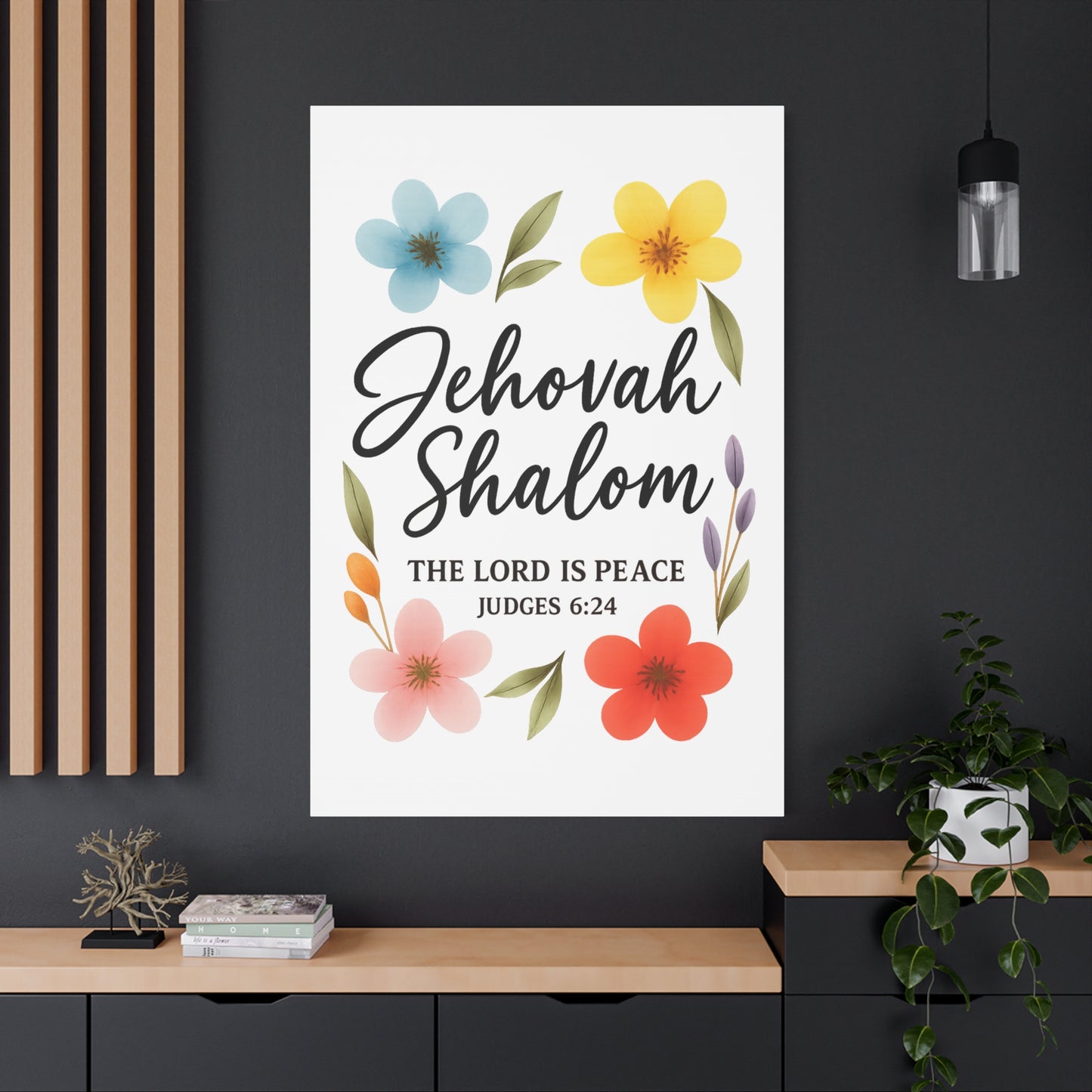 Jehovah Shalom Wall Art – The Lord Is Peace | Judges 6:24 Christian Decor -Matte Canvas, Stretched, 1.25"