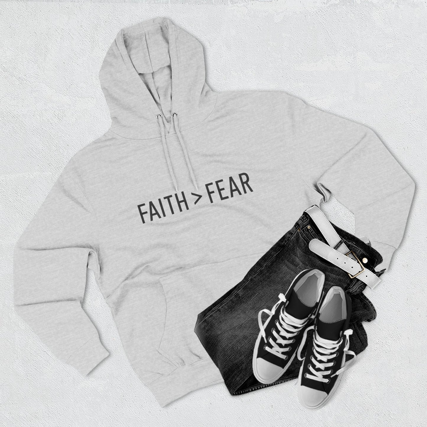 Faith Over Fear Unisex Hoodie – Christian Affirmation Apparel | Cozy & Bold Statement Piece