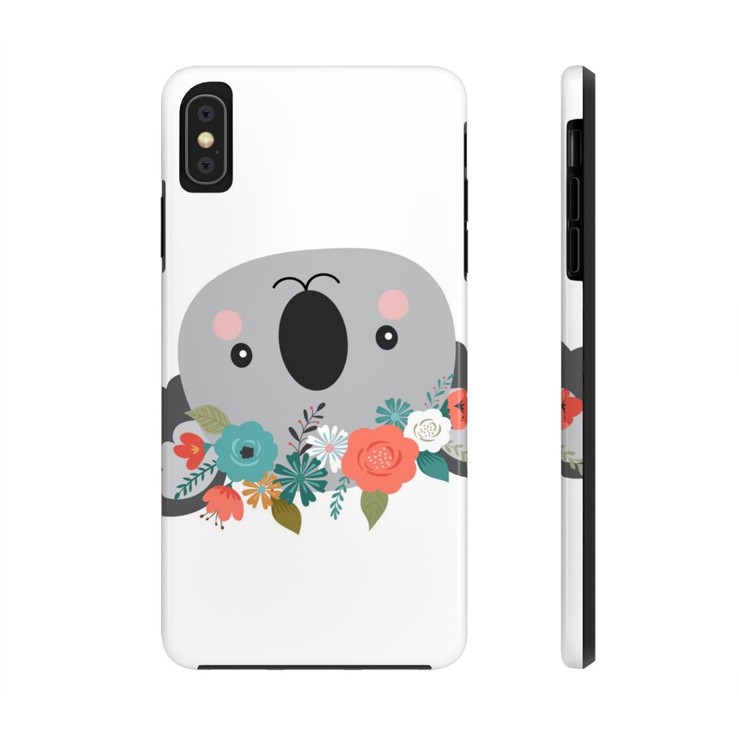 Cute Koala Floral Tough Phone Cases, Smartphone Protection, Nature Lover Gift, Animal Design, Koala Phone Cover